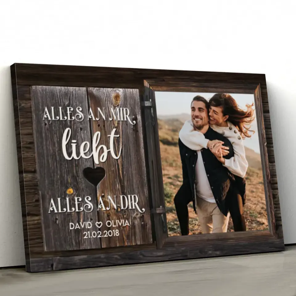 Personalisierte Leinwand "Alles an mir liebt alles an dir" - Image 3
