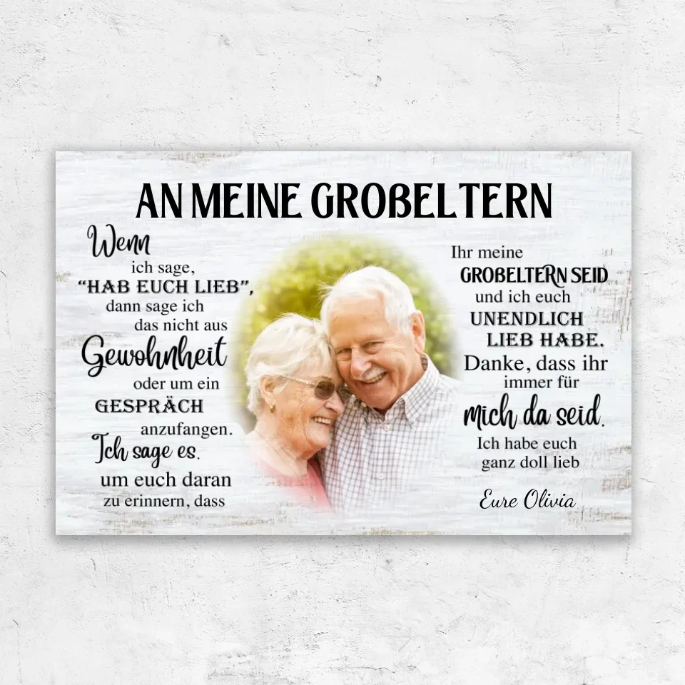 Personalisierte Leinwand "Großeltern"