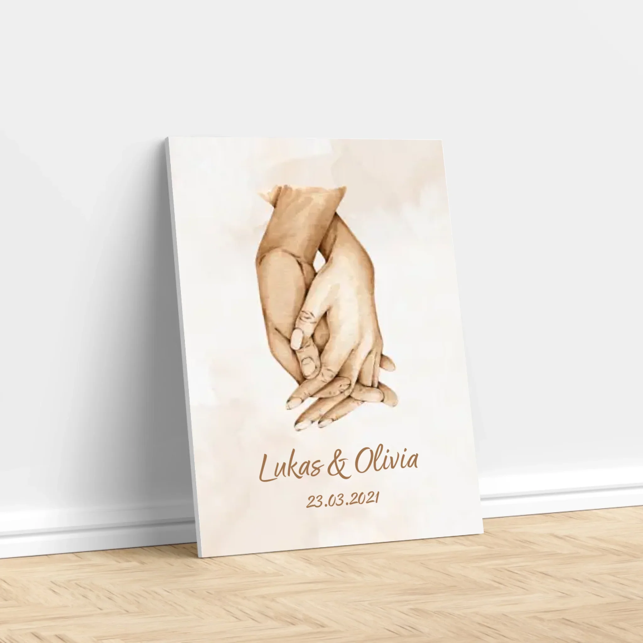 Personalisierte Leinwand "Hand in Hand" - Image 3