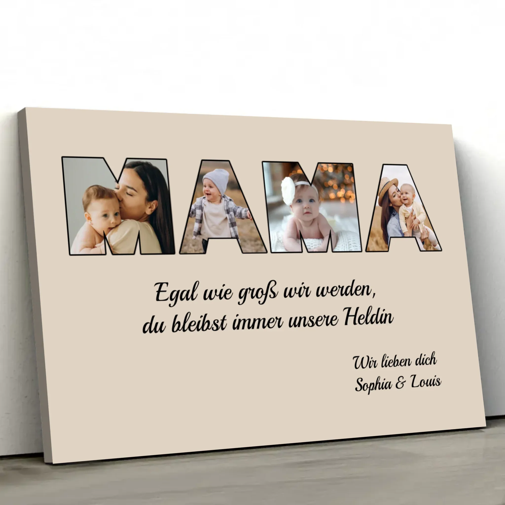 Personalisierte Leinwand "Mama bleibt meine Heldin" - Image 3