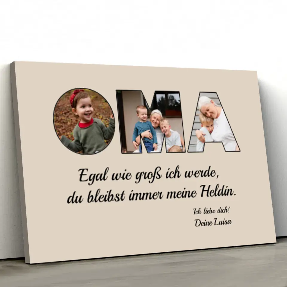Personalisierte Leinwand "Oma bleibt meine Heldin" - Image 3