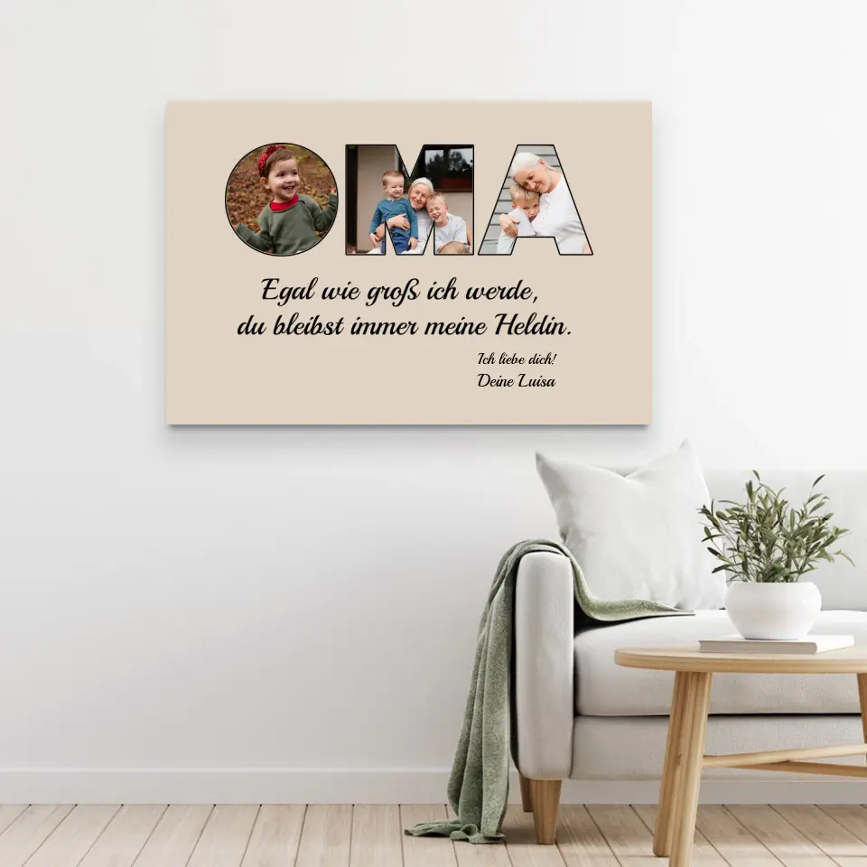 Personalisierte Leinwand "Oma bleibt meine Heldin" - Image 5