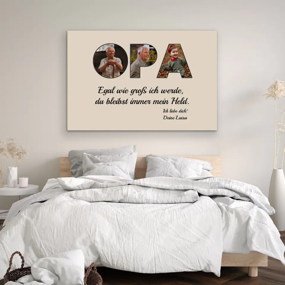 Personalisierte Leinwand "Opa bleibt mein Held" - Image 4