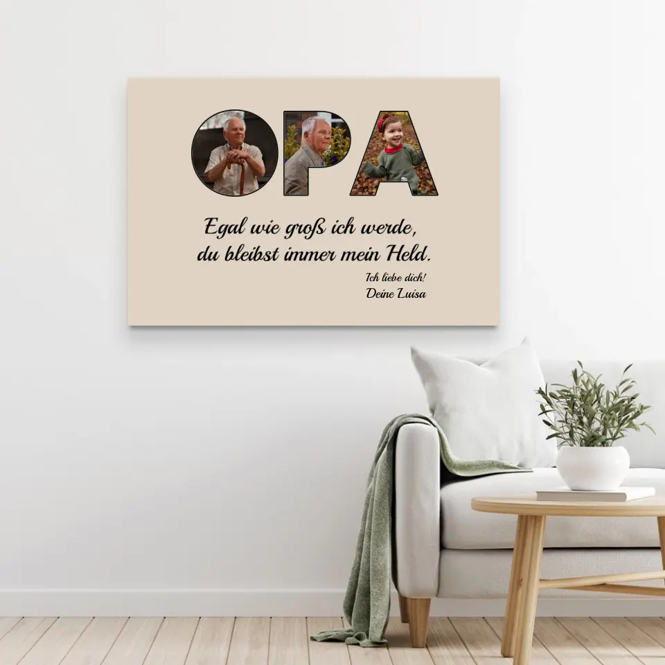 Personalisierte Leinwand "Opa bleibt mein Held" - Image 5
