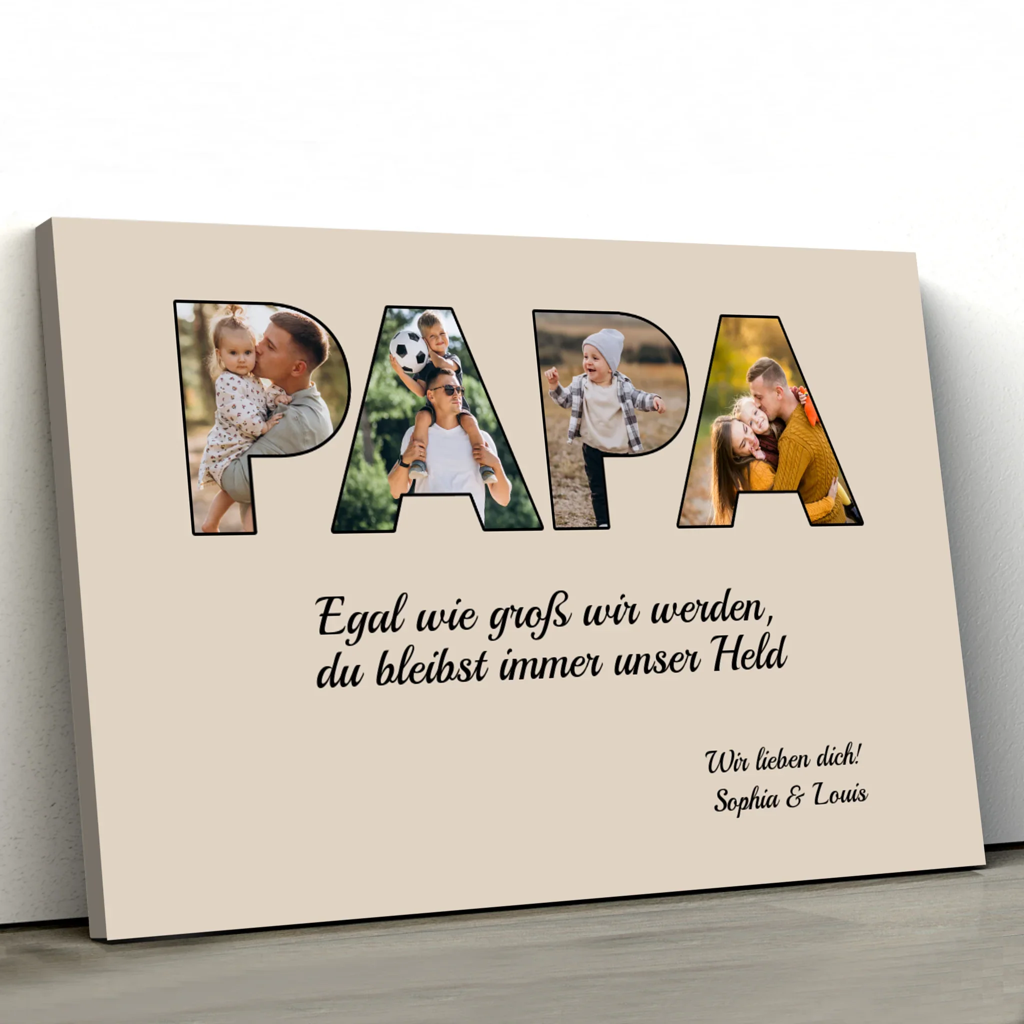 Personalisierte Leinwand "Papa bleibt mein Held" - Image 3