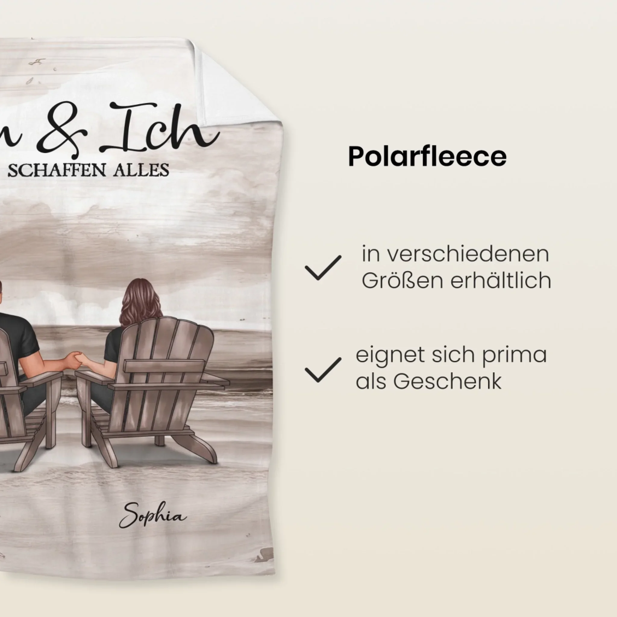 Personalisierte Decke "Du und ich, wir schaffen alles - vertikal" - Image 3