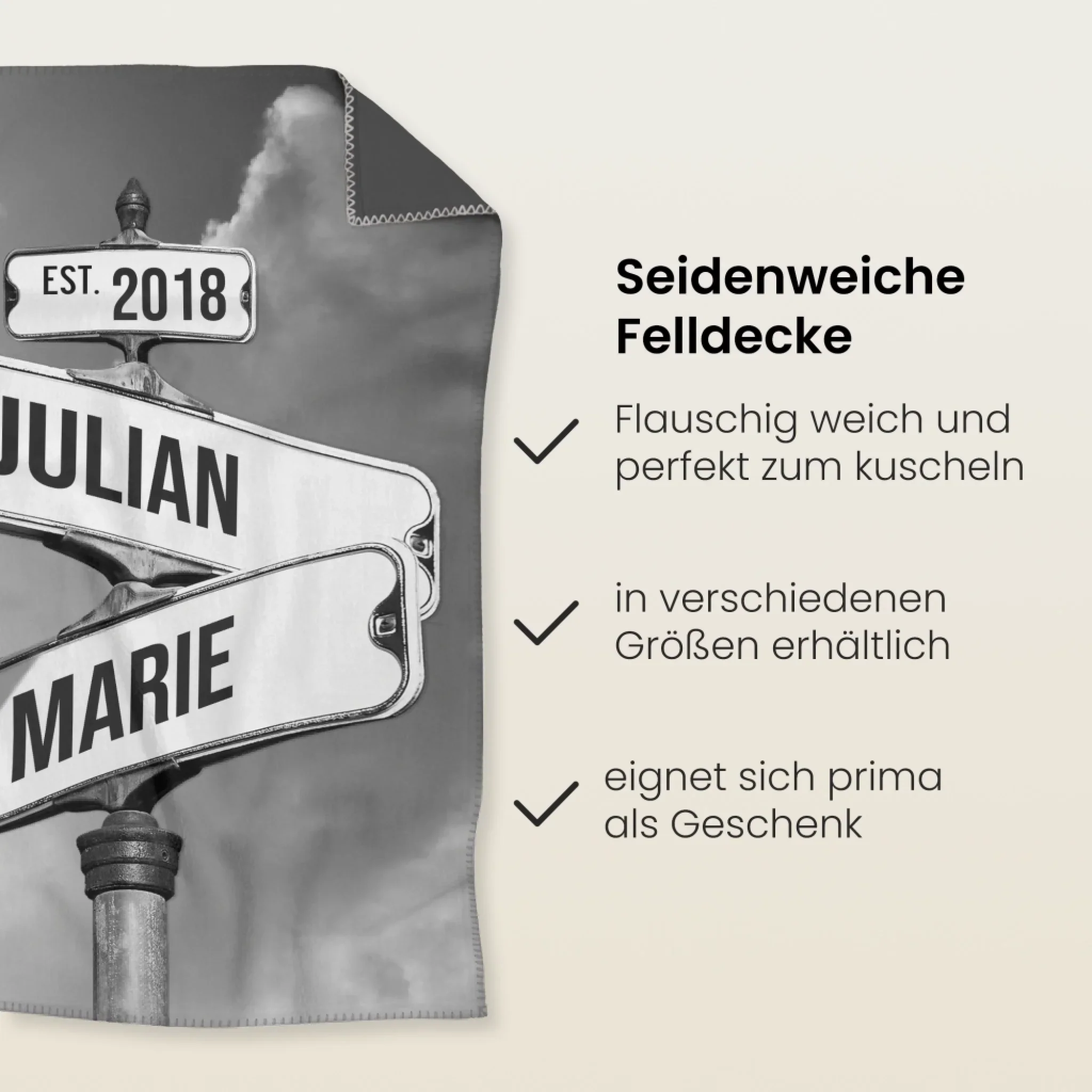 Personalisierte Decke "Vintage Straßenschild für Paare" - Image 10