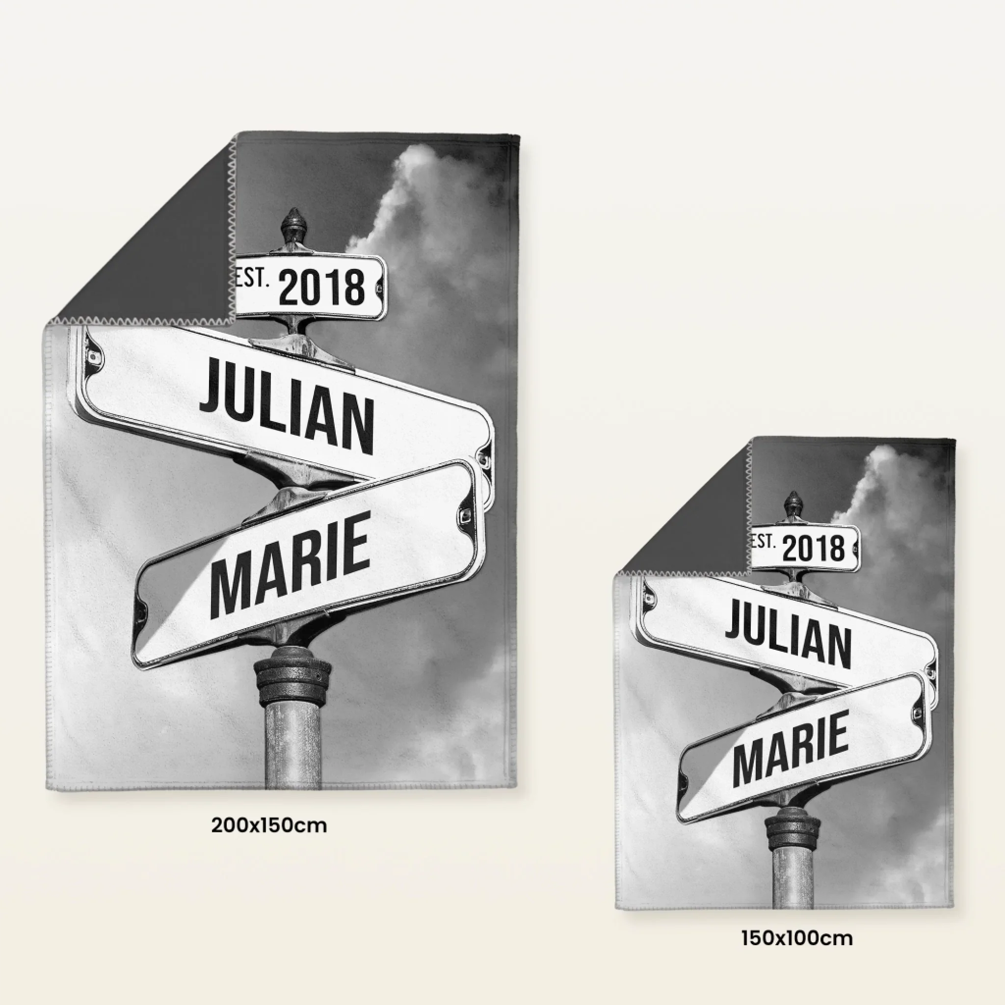 Personalisierte Decke "Vintage Straßenschild für Paare" - Image 11