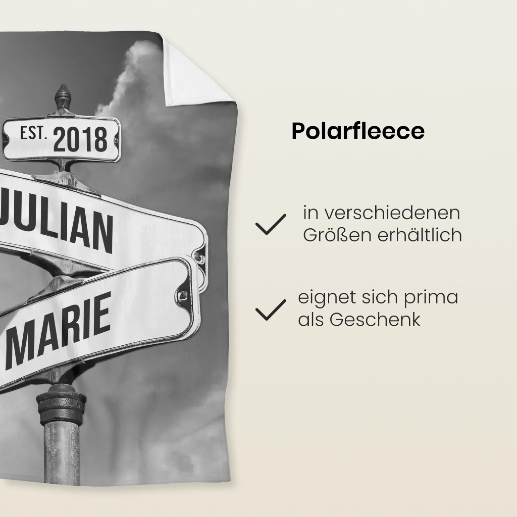 Personalisierte Decke "Vintage Straßenschild für Paare" - Image 3