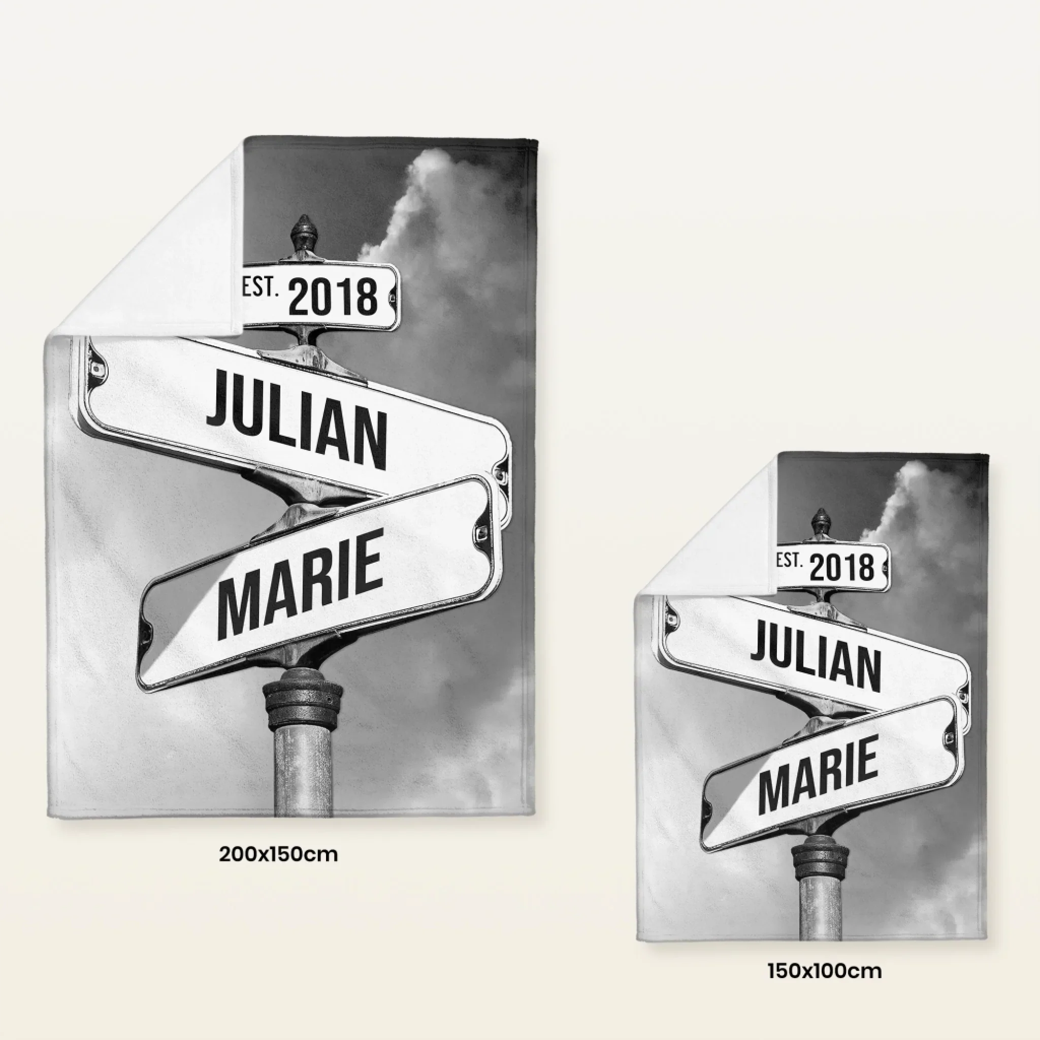 Personalisierte Decke "Vintage Straßenschild für Paare" - Image 4