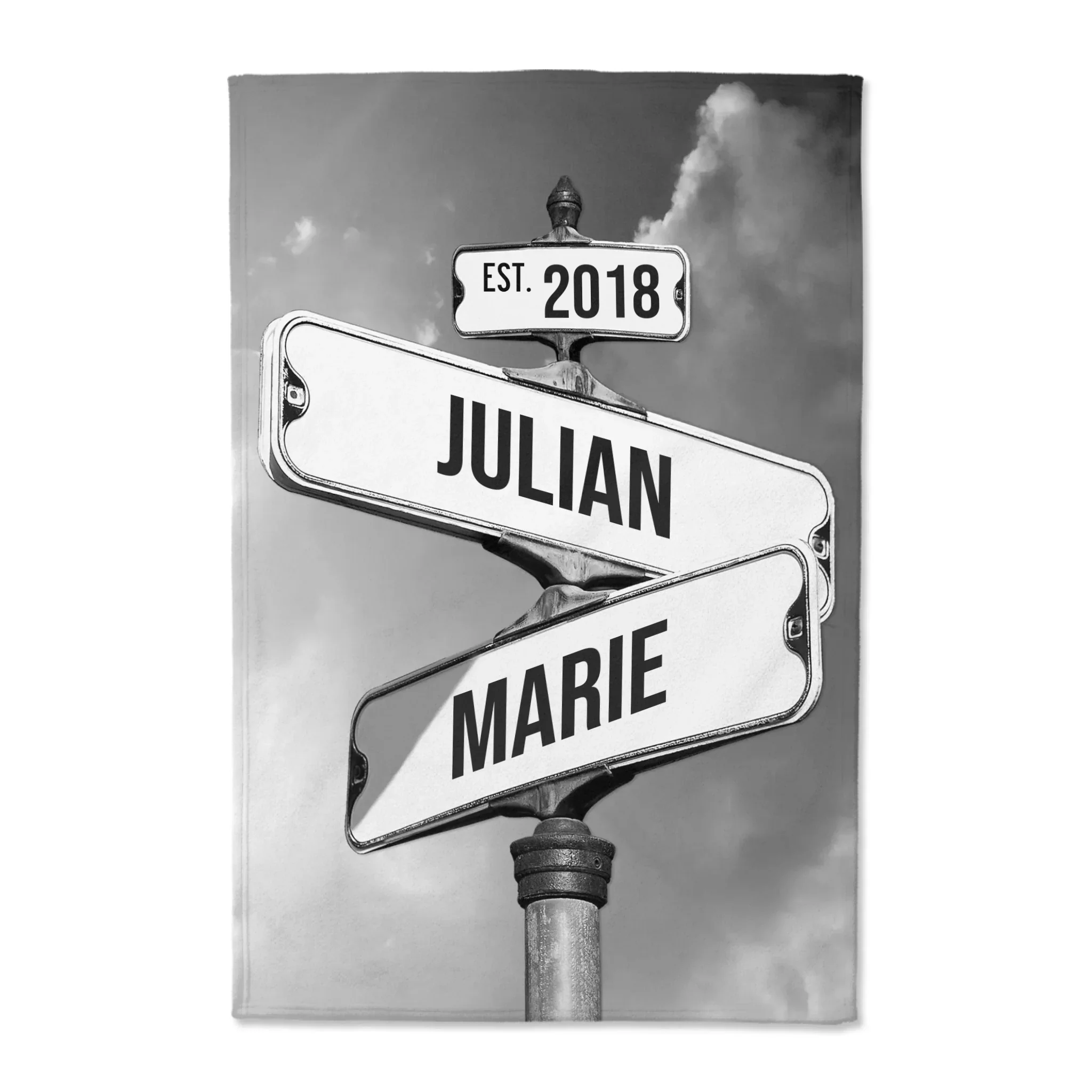 Personalisierte Decke "Vintage Straßenschild für Paare" - Image 6