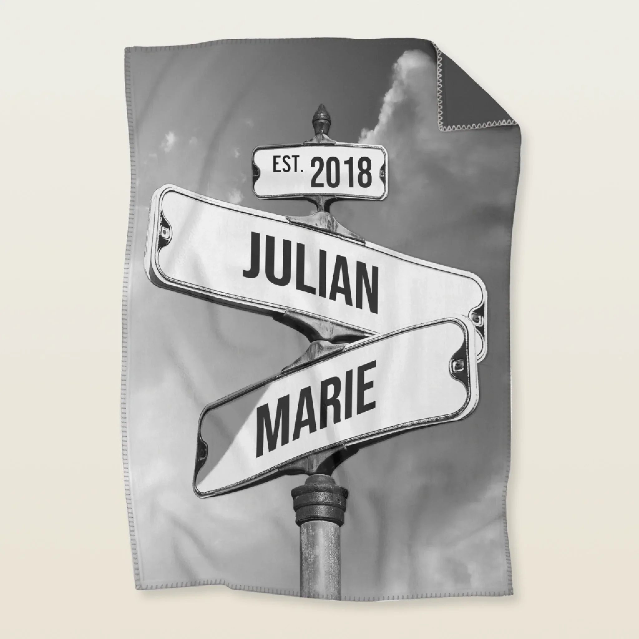 Personalisierte Decke "Vintage Straßenschild für Paare" - Image 8