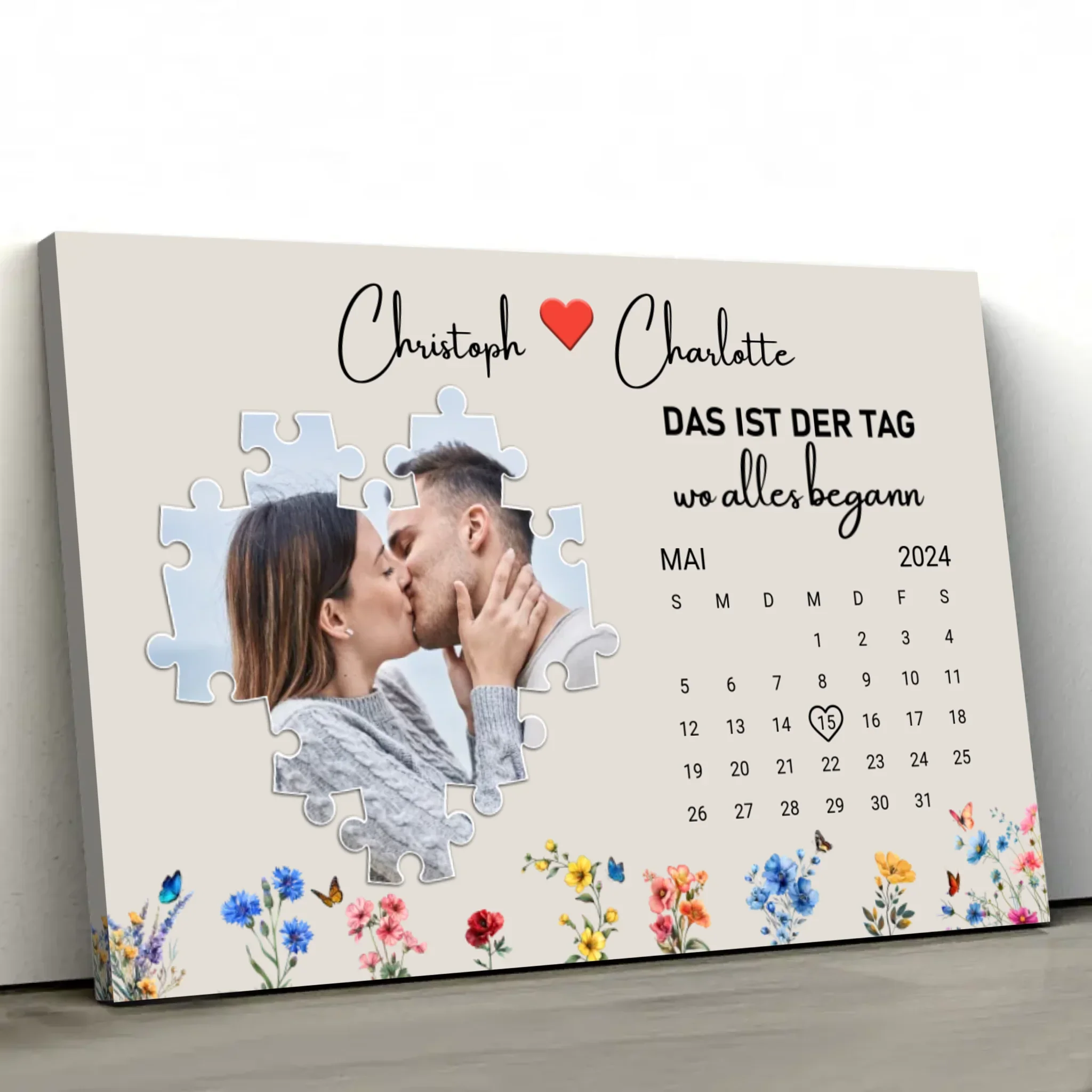 Personalisierte Leinwand "Das ist der Tag, wo alles begann" - Image 2