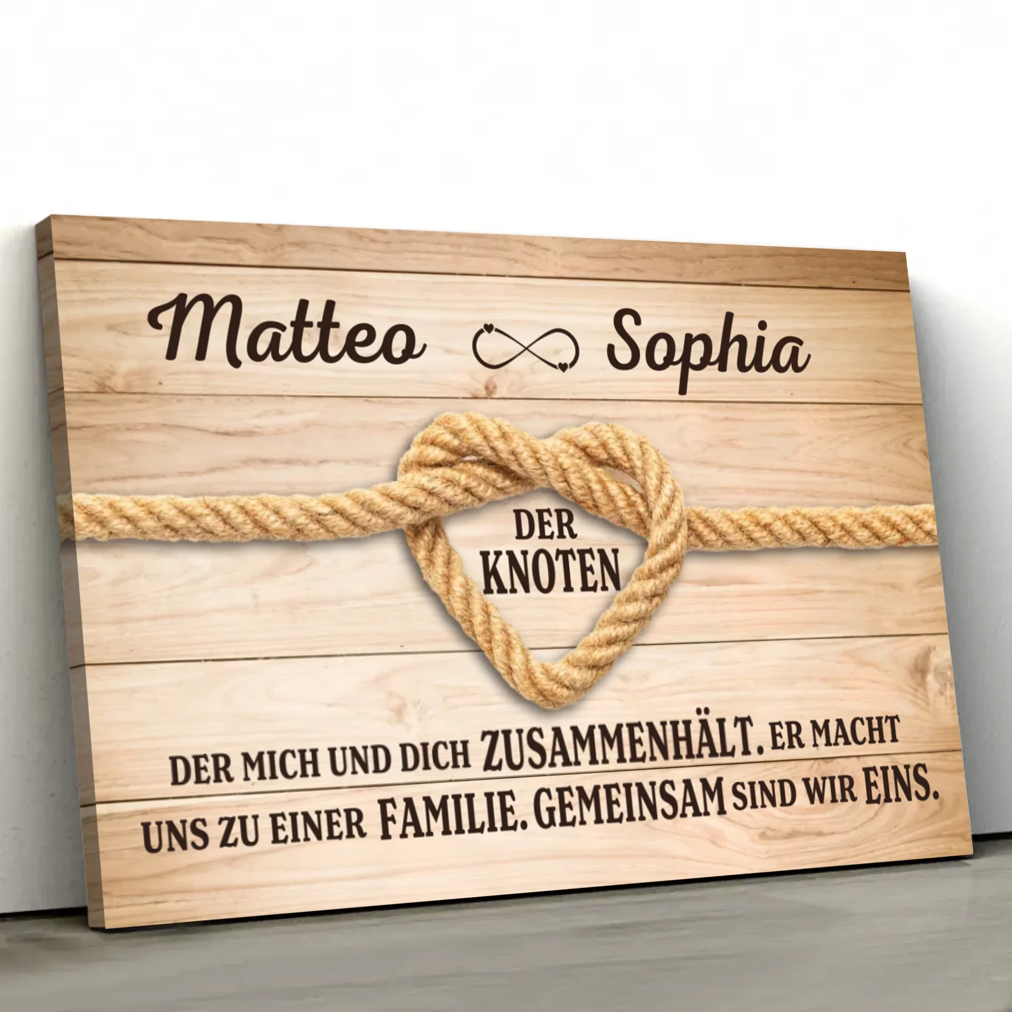 Personalisierte Leinwand "Der Liebesknoten" - Image 2
