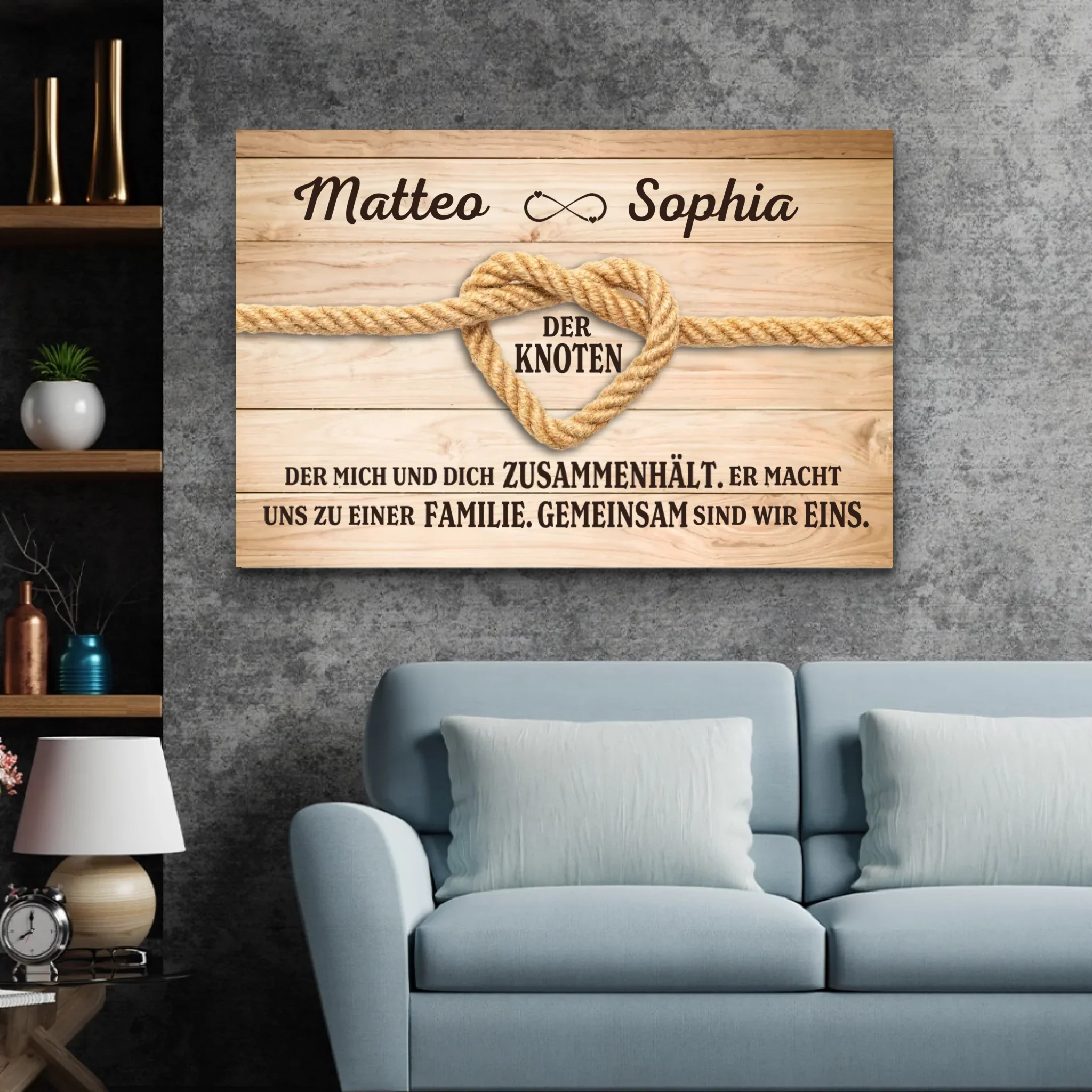 Personalisierte Leinwand "Der Liebesknoten" - Image 3