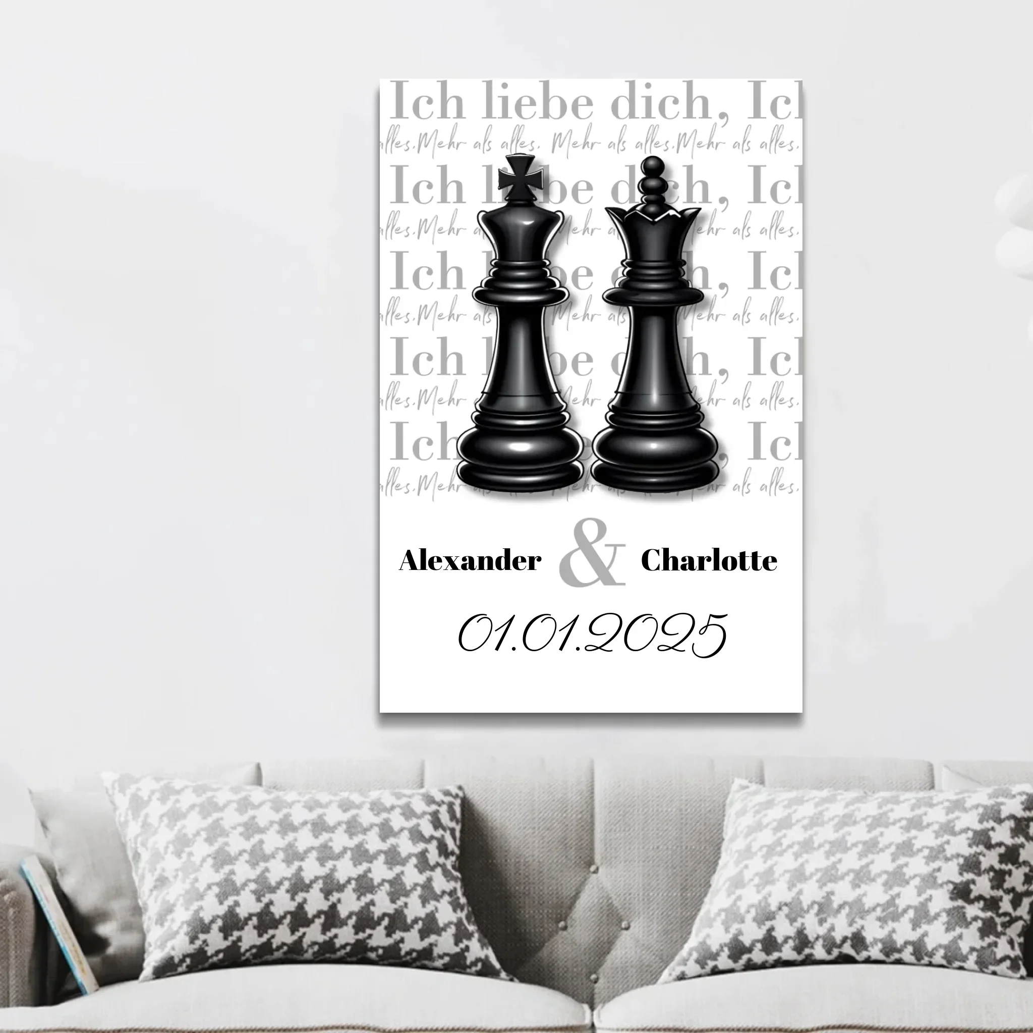 Personalisierte Leinwand "Die Dame und der König" - Image 2