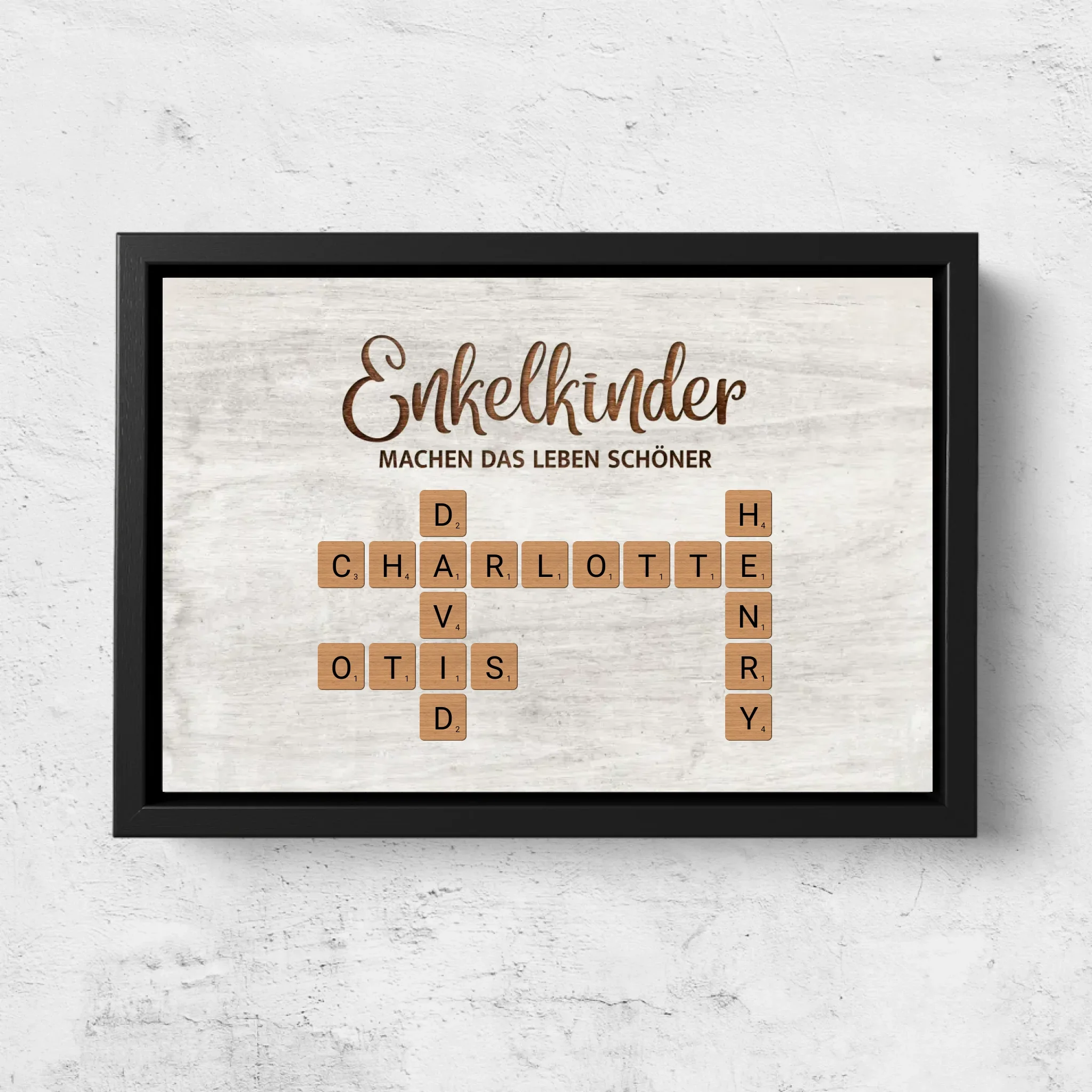 Personalisierte Leinwand "Enkelkinder machen das Leben schöner - Kreuzworträtsel" - Image 5