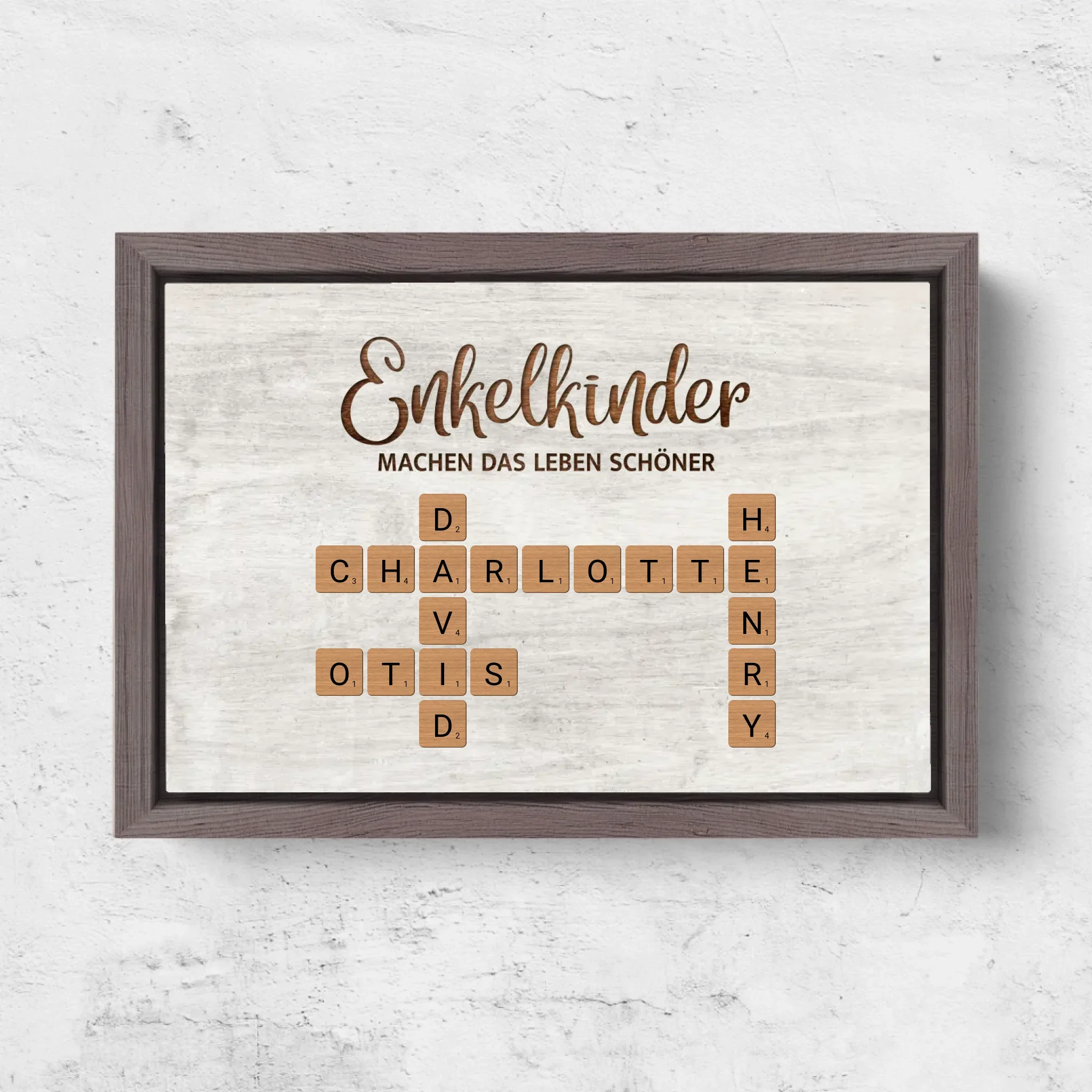 Personalisierte Leinwand "Enkelkinder machen das Leben schöner - Kreuzworträtsel" - Image 6