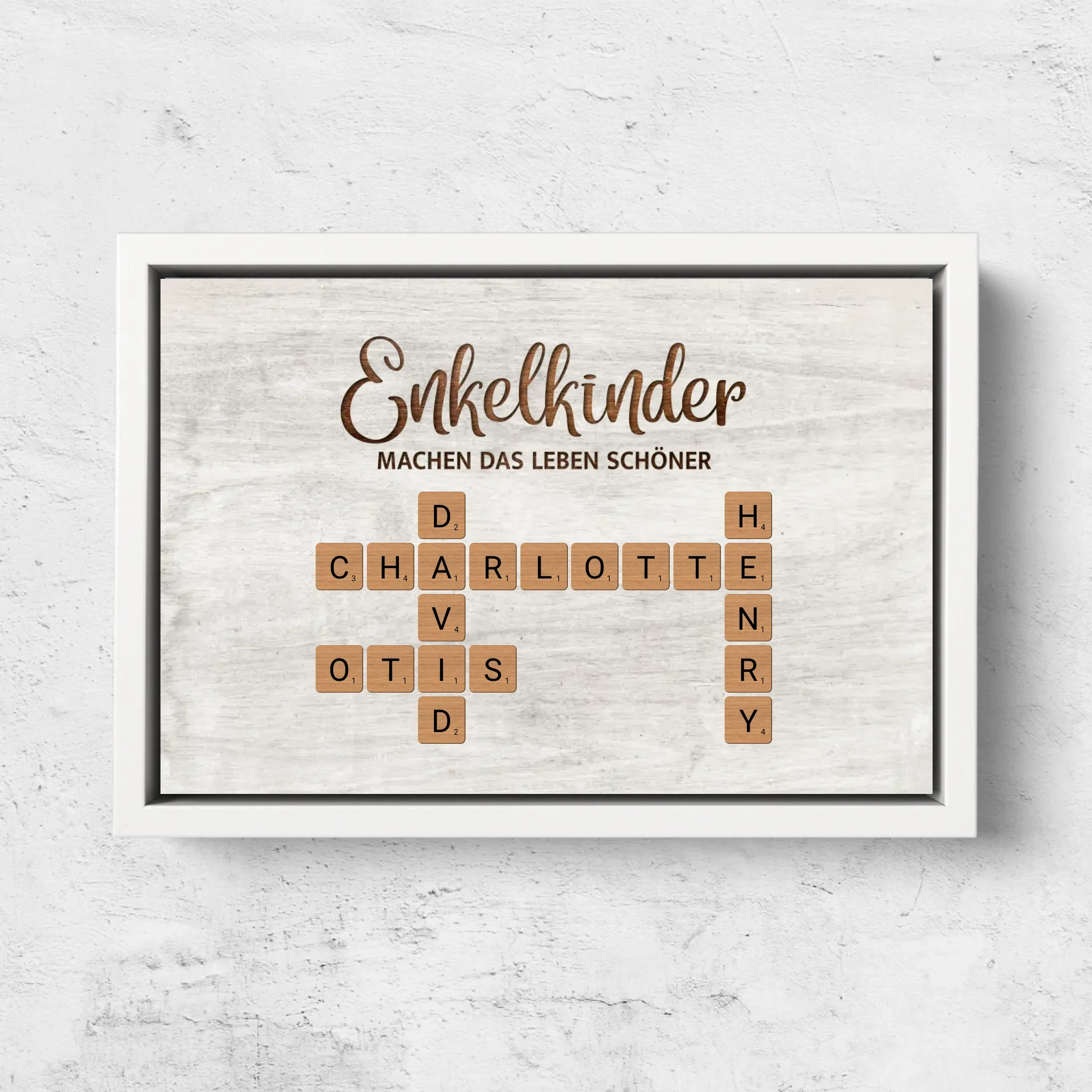 Personalisierte Leinwand "Enkelkinder machen das Leben schöner - Kreuzworträtsel" - Image 7