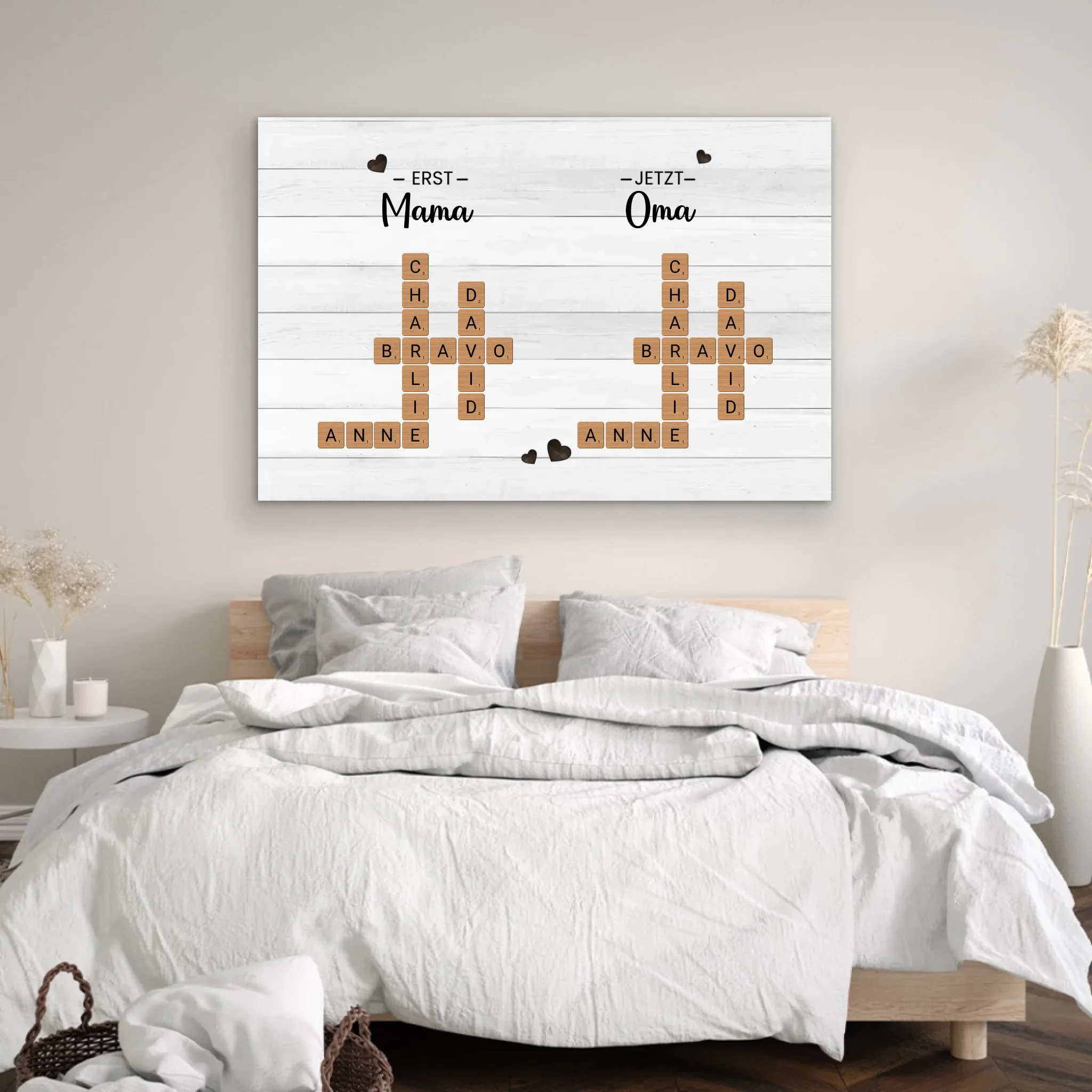 Personalisierte Leinwand "Erst mama, Jetzt Oma - Kreuzworträtsel" - Image 4
