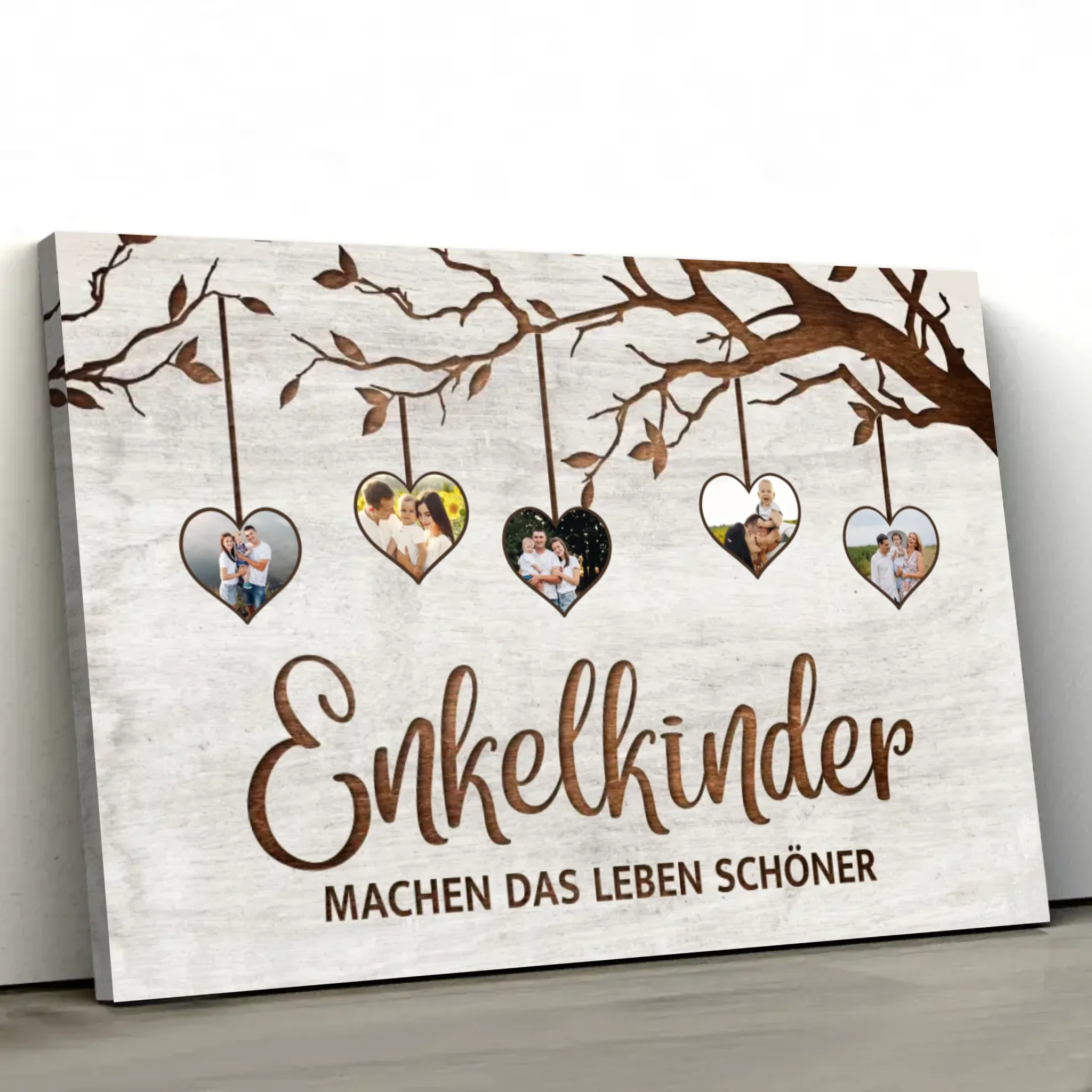 Personalisierte Leinwand "Familienbaum mit Bildern" - Image 2