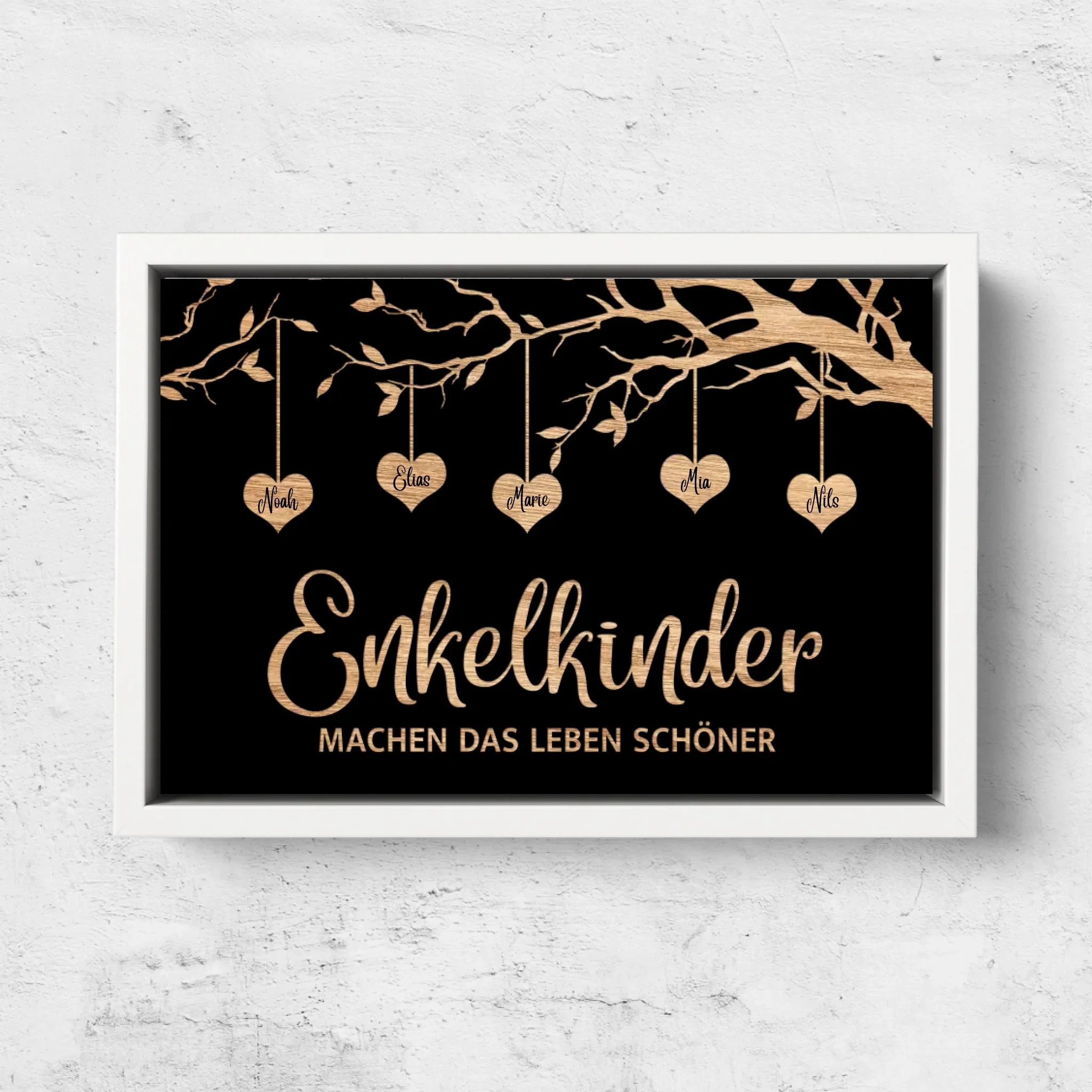 Personalisierte Leinwand "Familienbaum mit schwarzem Hintergrund" - Image 7