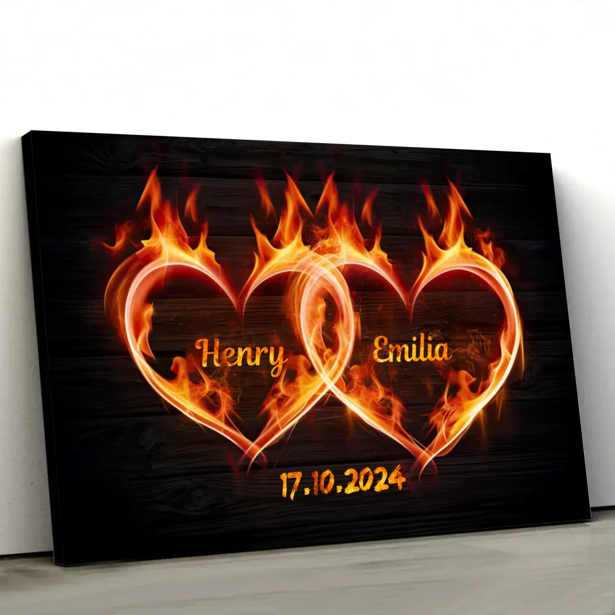 Personalisierte Leinwand "Feuerherzen" - Image 2