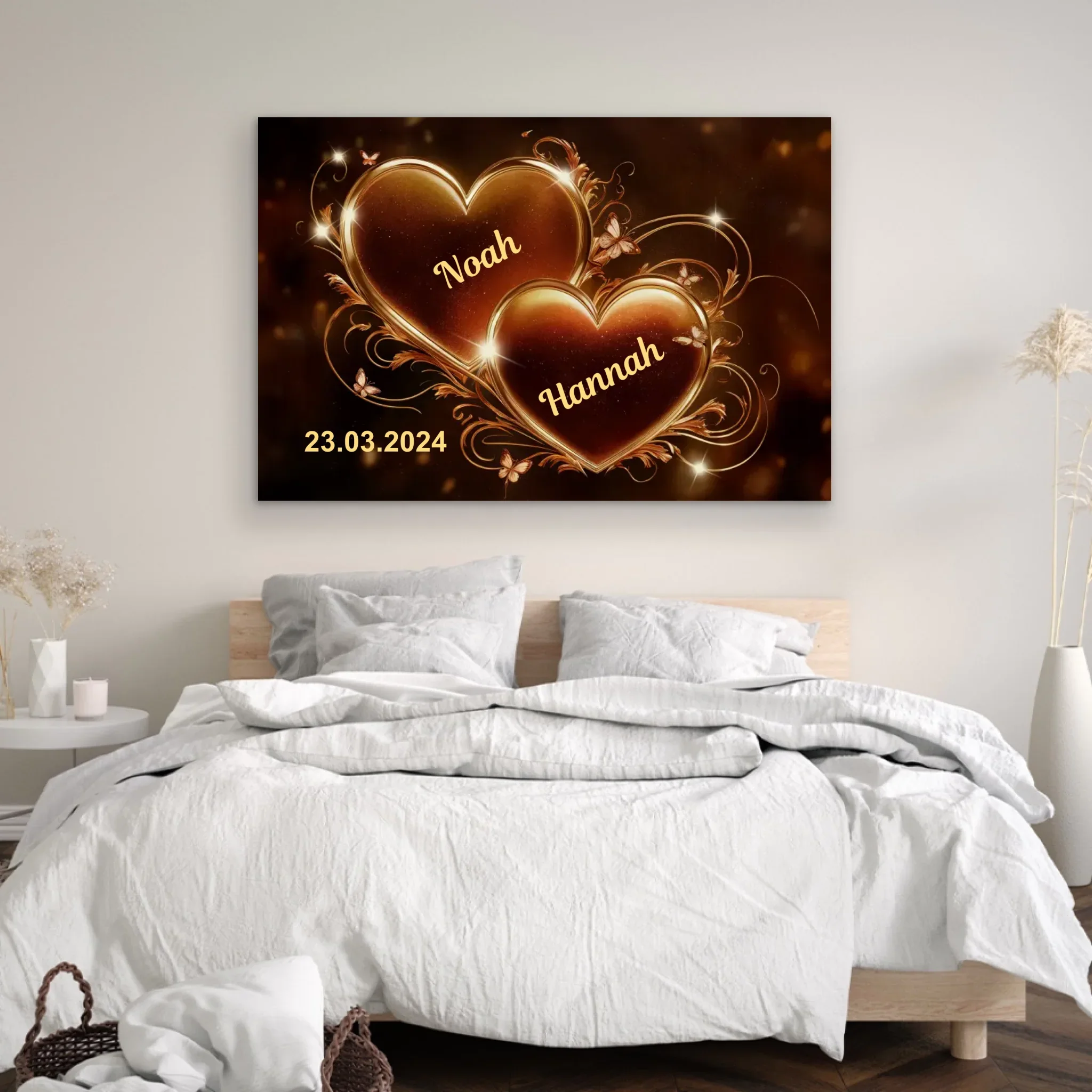 Personalisierte Leinwand "Funkelnde Herzen" - Image 4