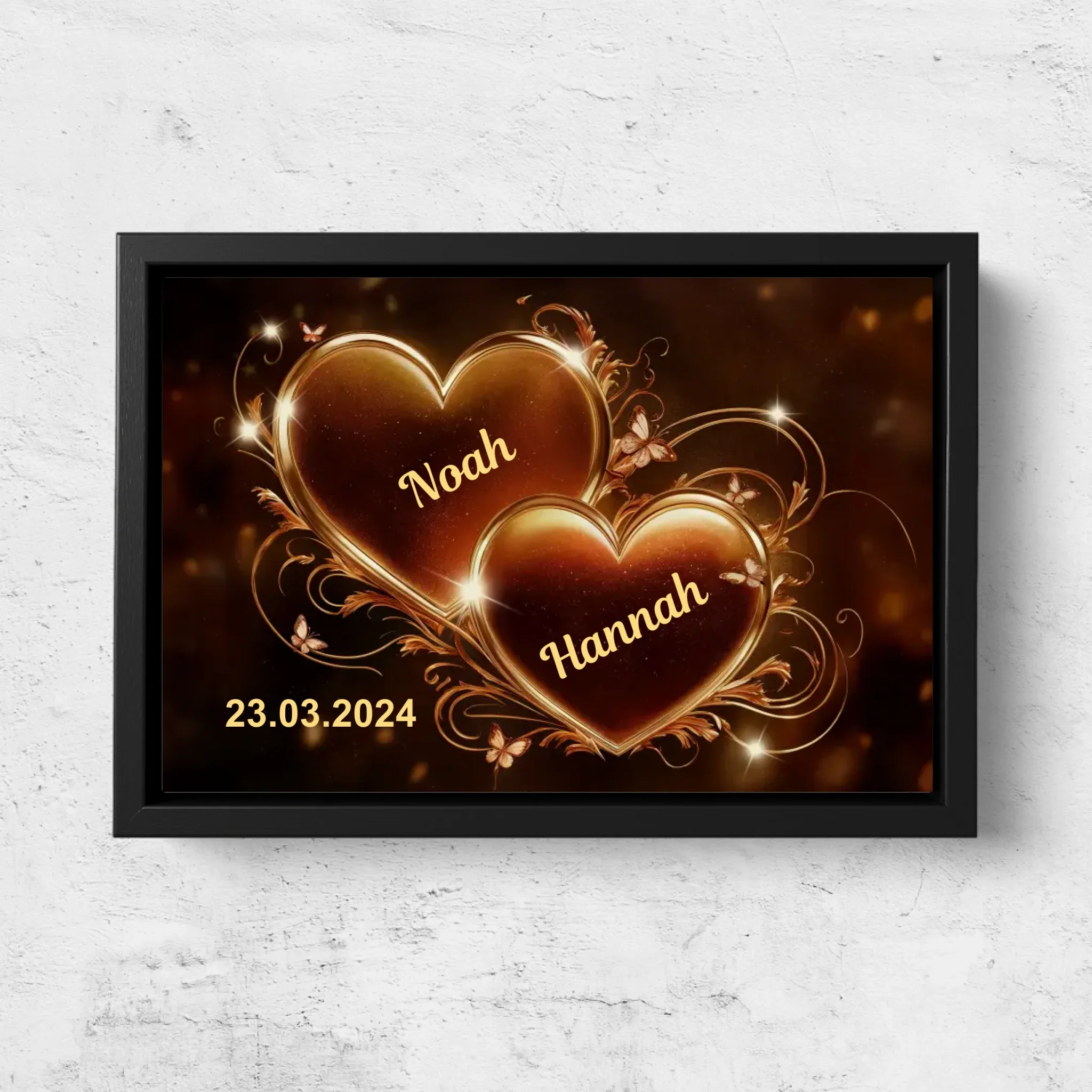 Personalisierte Leinwand "Funkelnde Herzen" - Image 5