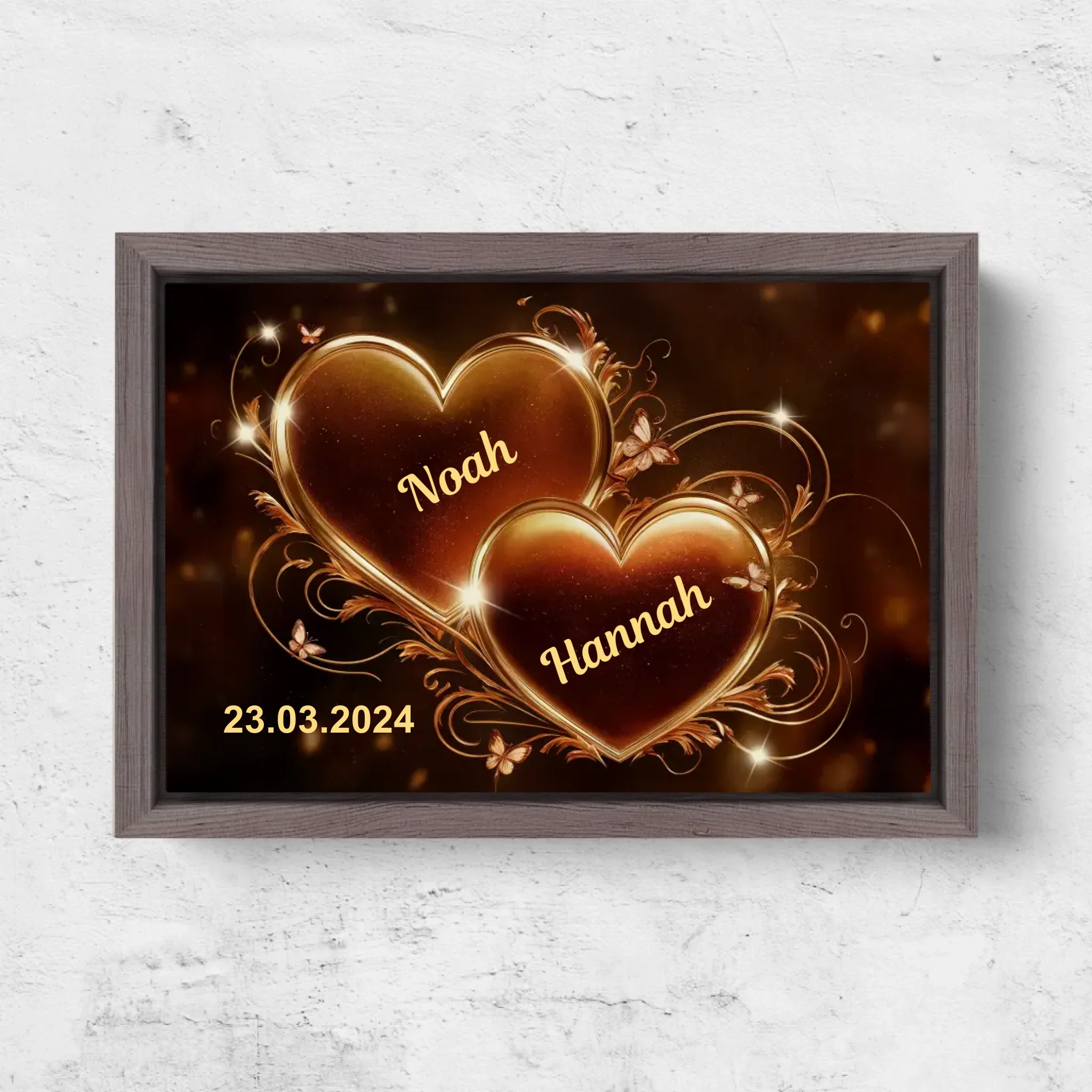 Personalisierte Leinwand "Funkelnde Herzen" - Image 6
