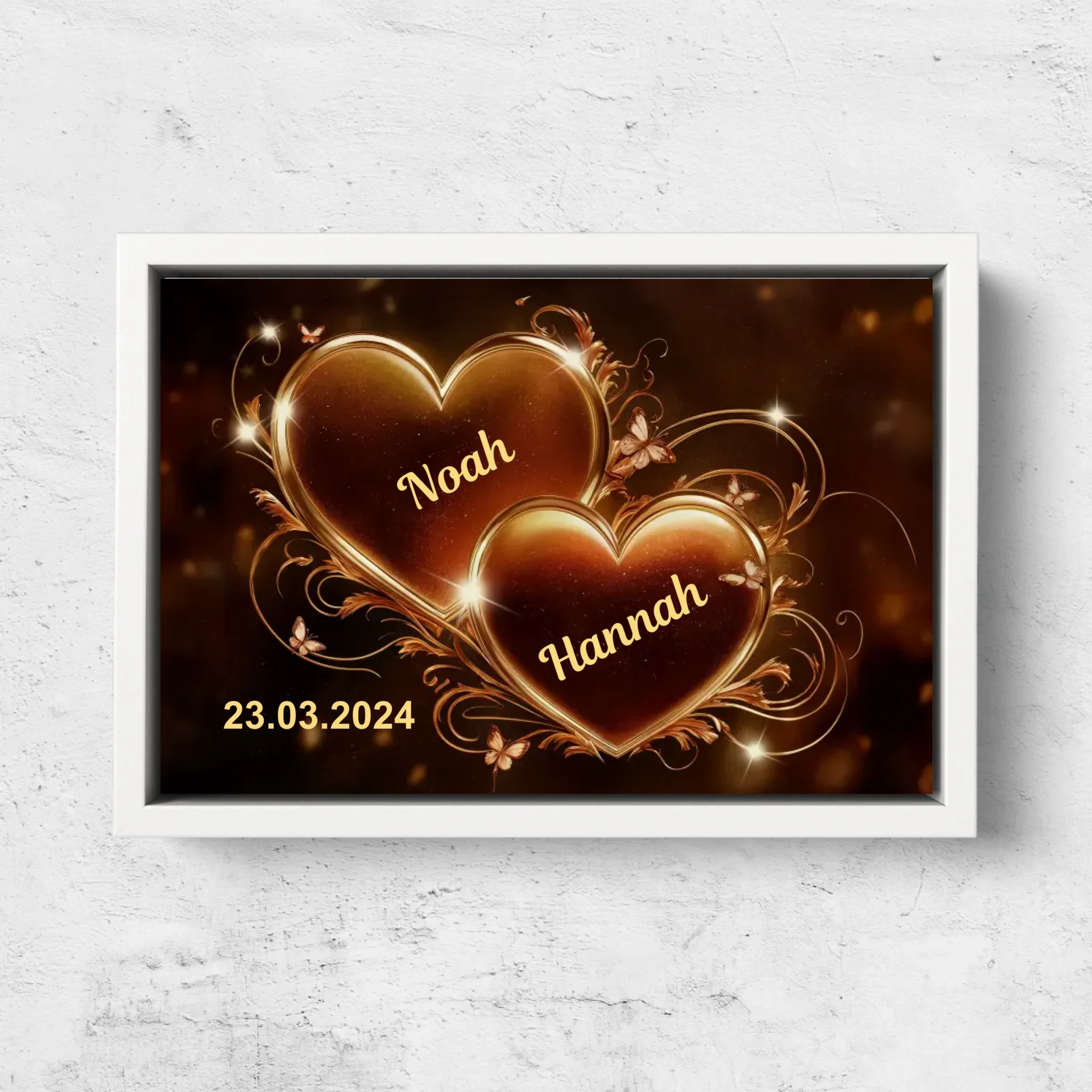 Personalisierte Leinwand "Funkelnde Herzen" - Image 7