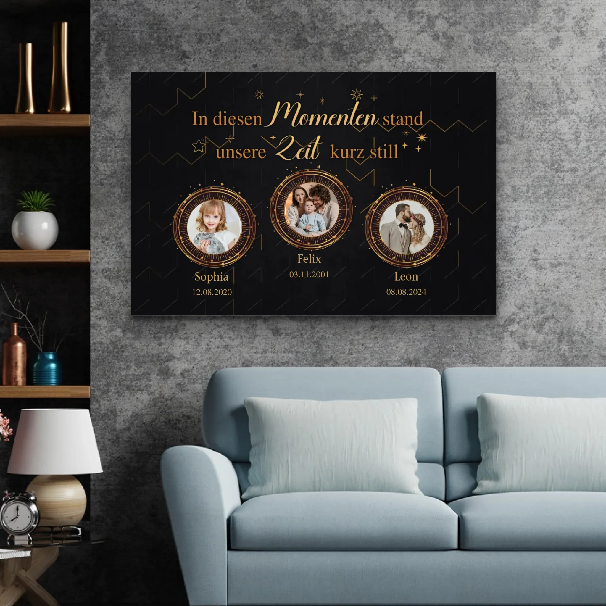Personalisierte Leinwand "Goldene Momente" - Image 3