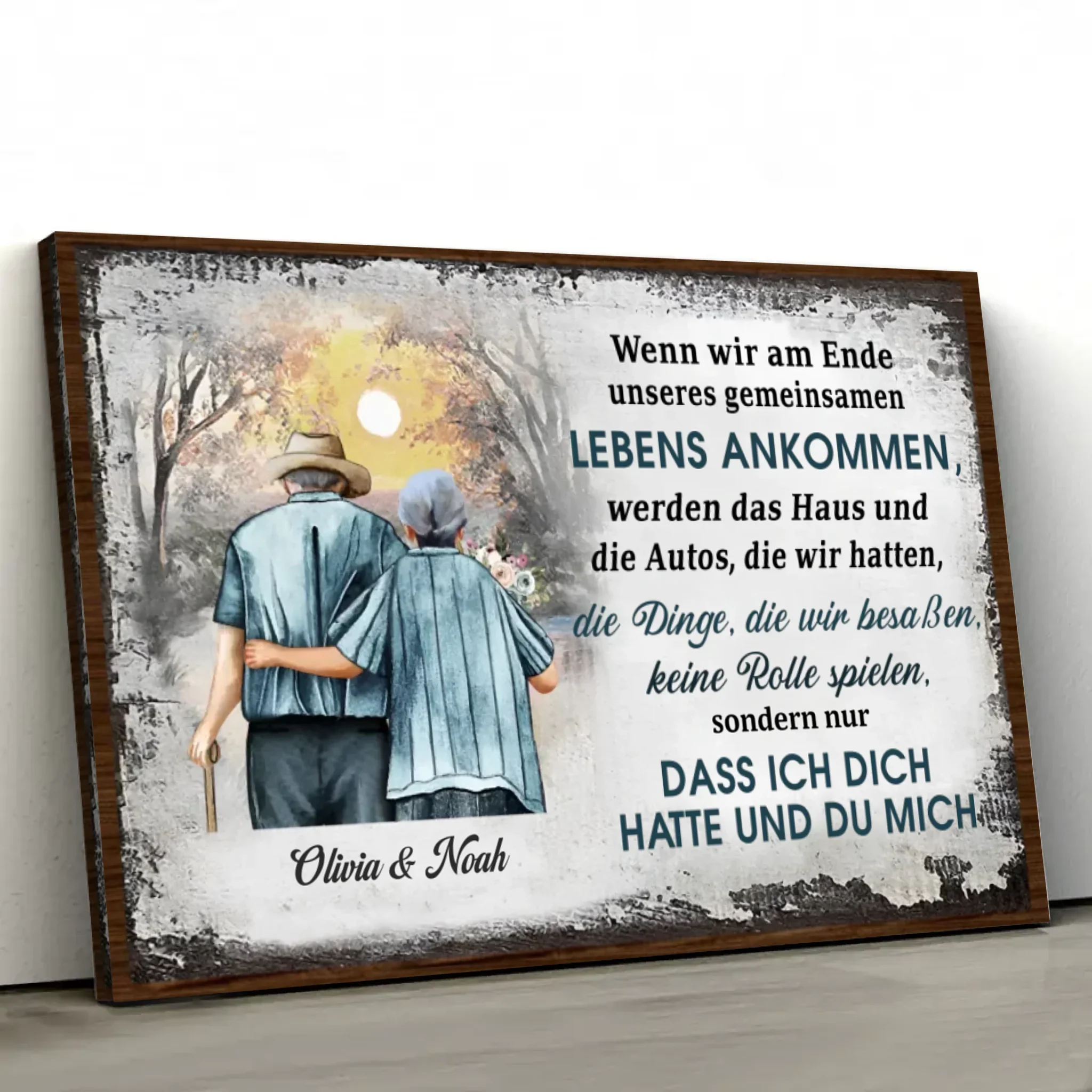Personalisierte Leinwand "Ich hatte dich und du hattest mich - mit Sonnenuntergang" - Image 2