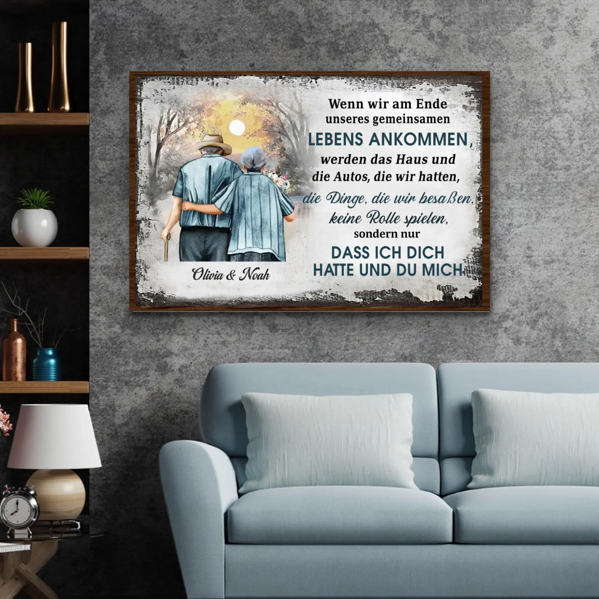 Personalisierte Leinwand "Ich hatte dich und du hattest mich - mit Sonnenuntergang" - Image 3