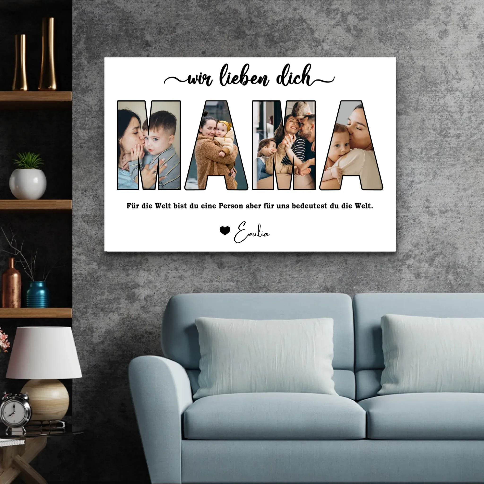 Personalisierte Leinwand "Mama, wir lieben dich" - Image 2