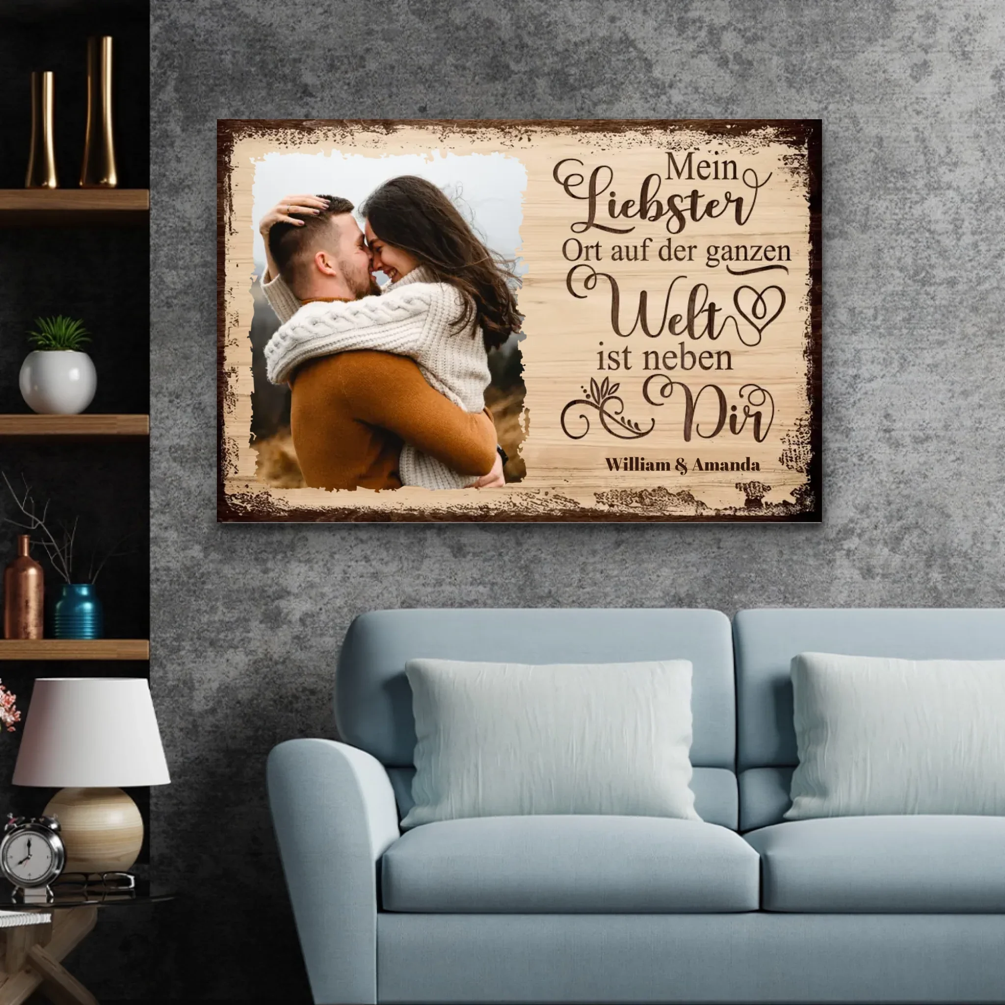 Personalisierte Leinwand "Mein liebster Ort ist neben dir mit Bild" - Image 3