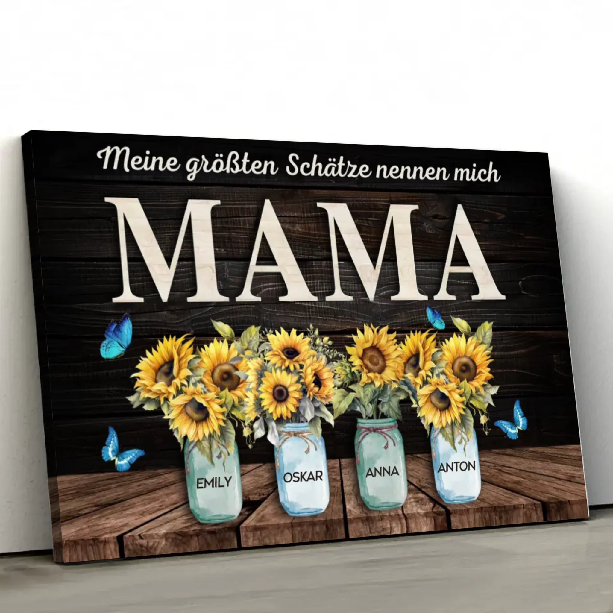 Personalisierte Leinwand "Meine größten Schätze nennen mich Mama" - Image 2