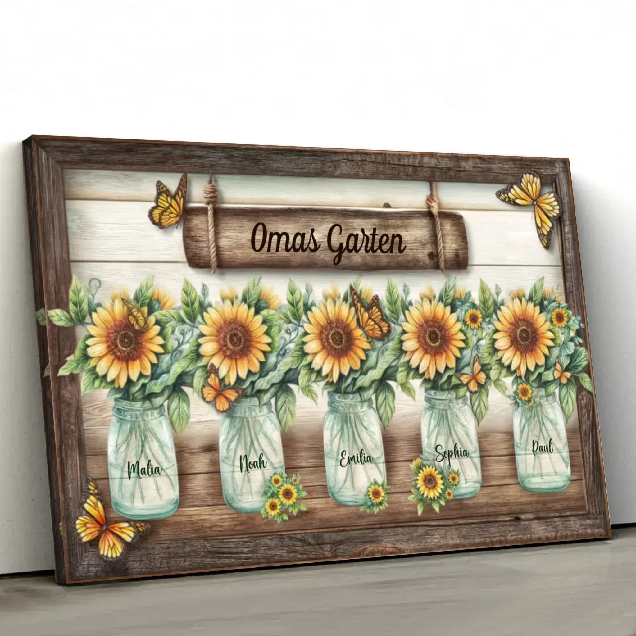 Personalisierte Leinwand "Omas Sonnenblumengarten" - Image 2