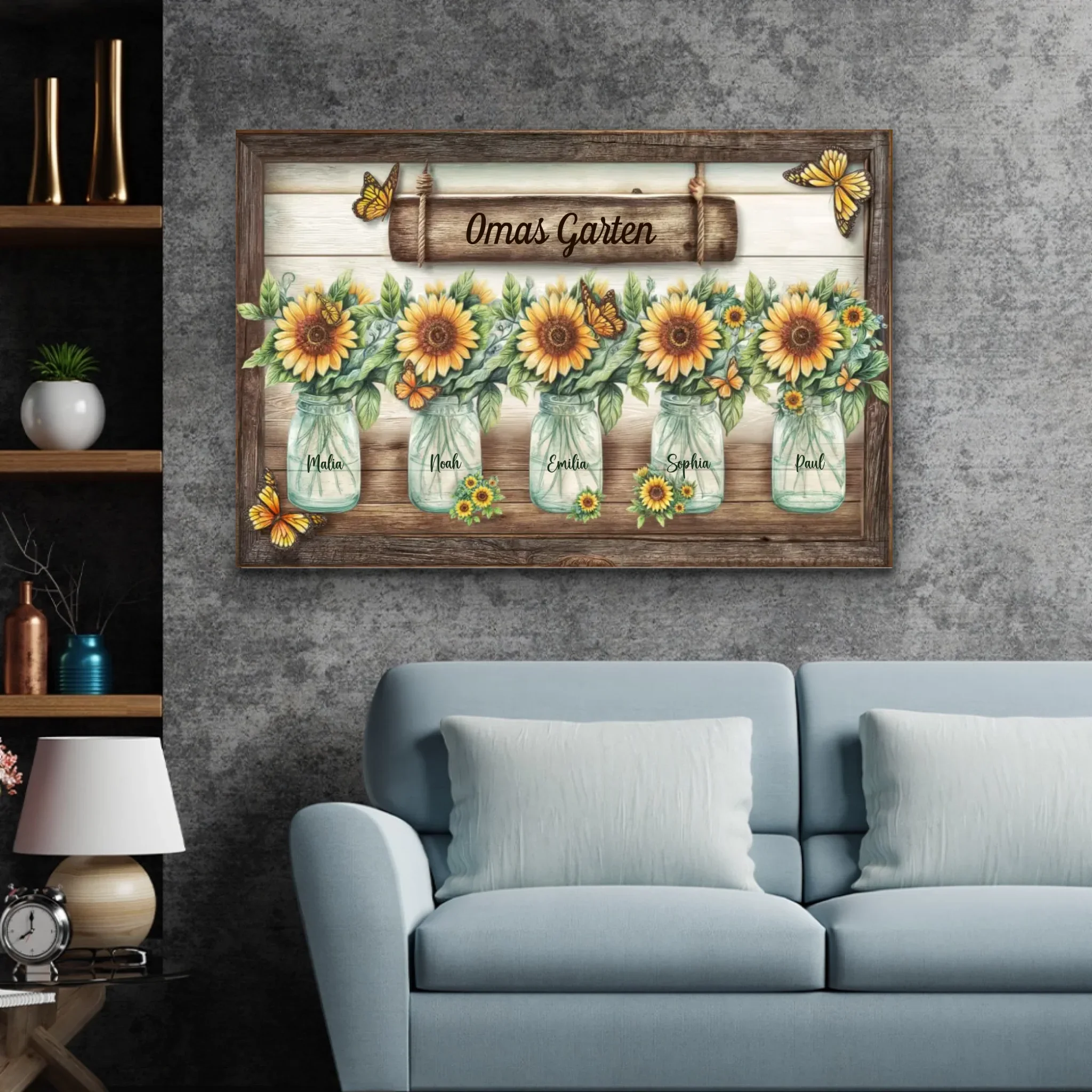 Personalisierte Leinwand "Omas Sonnenblumengarten" - Image 3