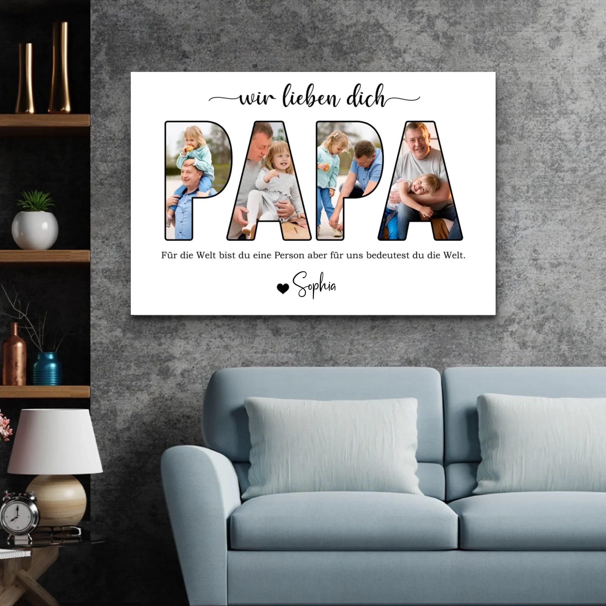 Personalisierte Leinwand "Papa, wir lieben dich" - Image 3