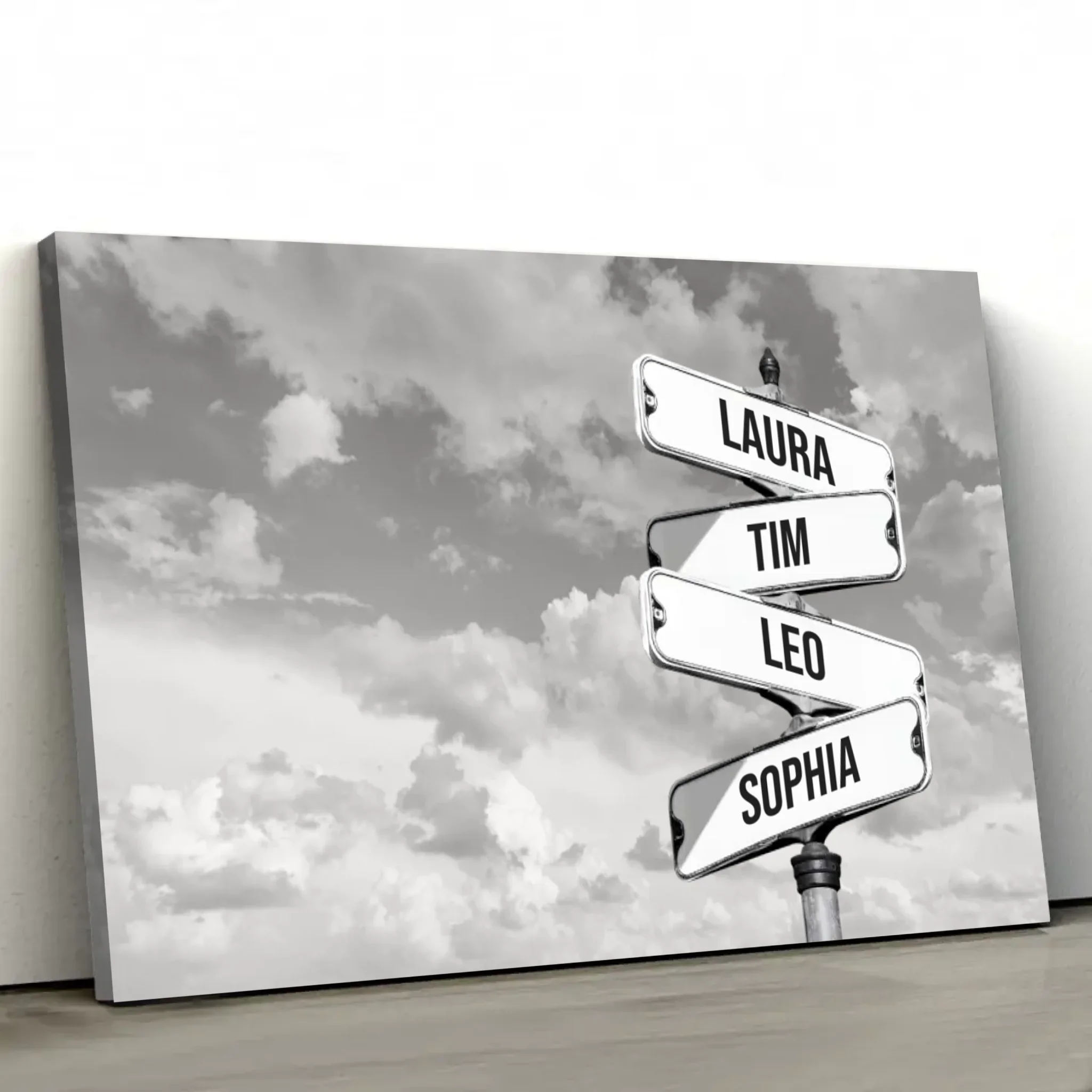 Personalisierte Leinwand "Vintage Straßenschild für Familien - Horizontal" - Image 2
