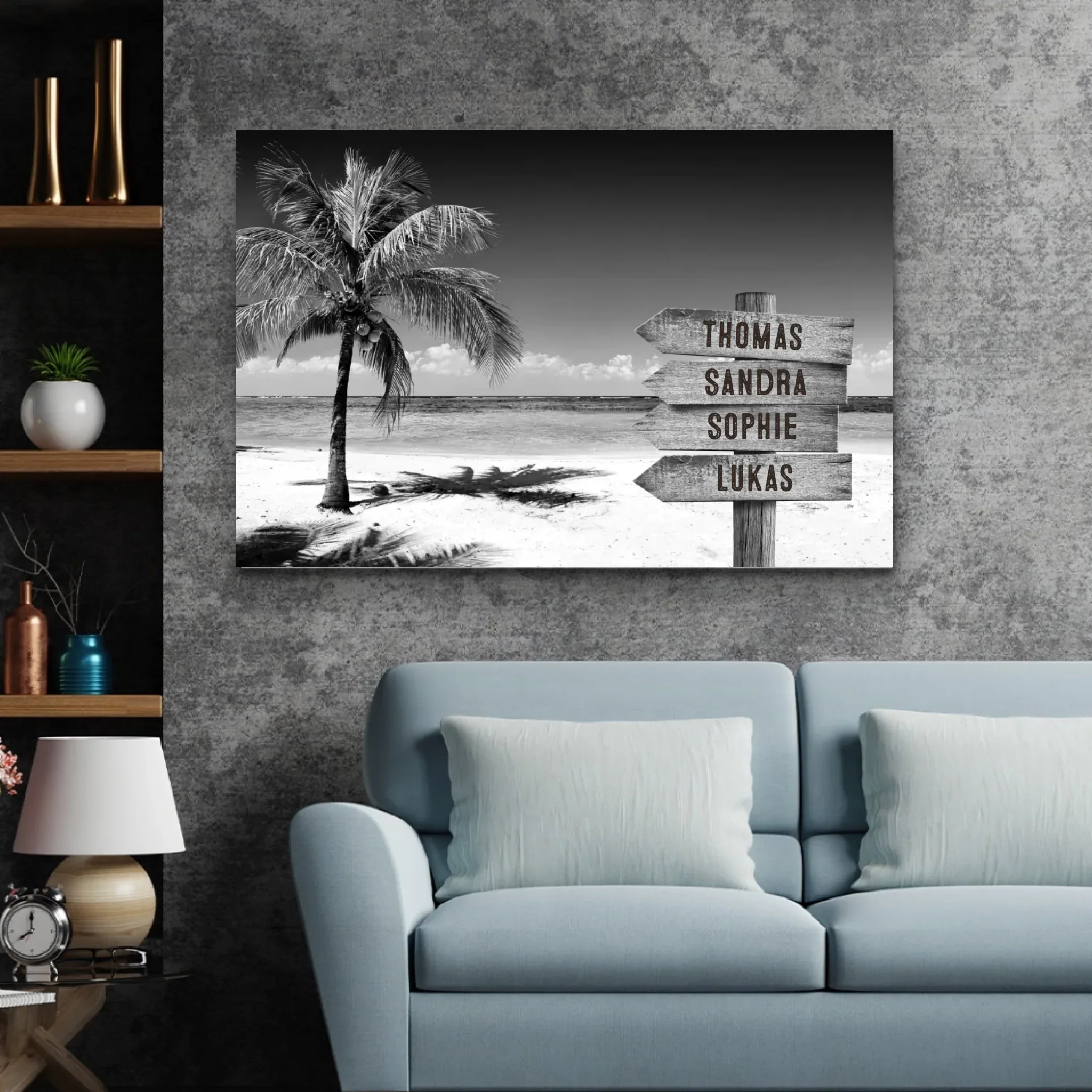 Personalisierte Leinwand "Wegweiser am tropischen Ocean" - Image 3
