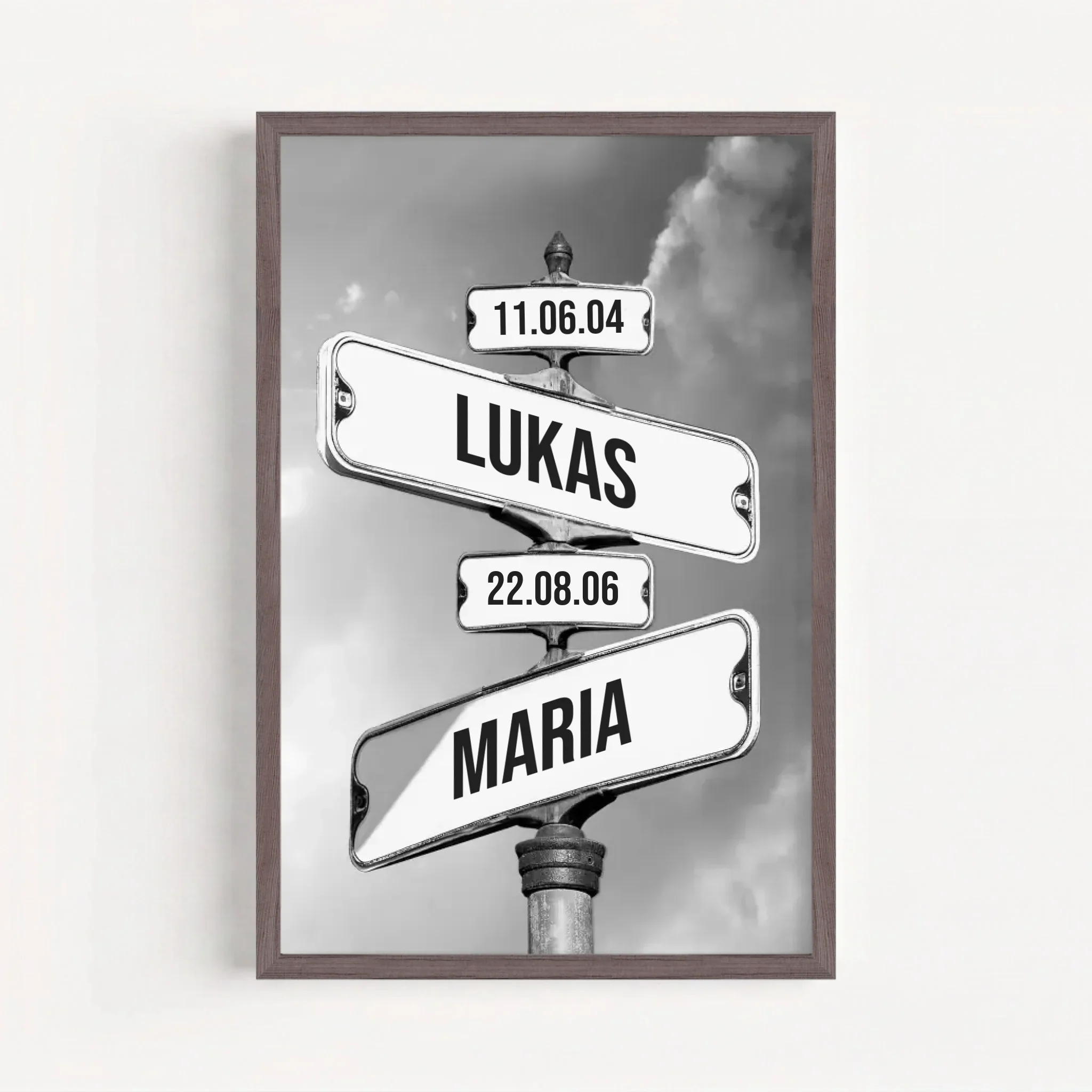 Personalisiertes Poster "Vintage Straßenschild mit Geburtsdatum der Kinder" - Image 11