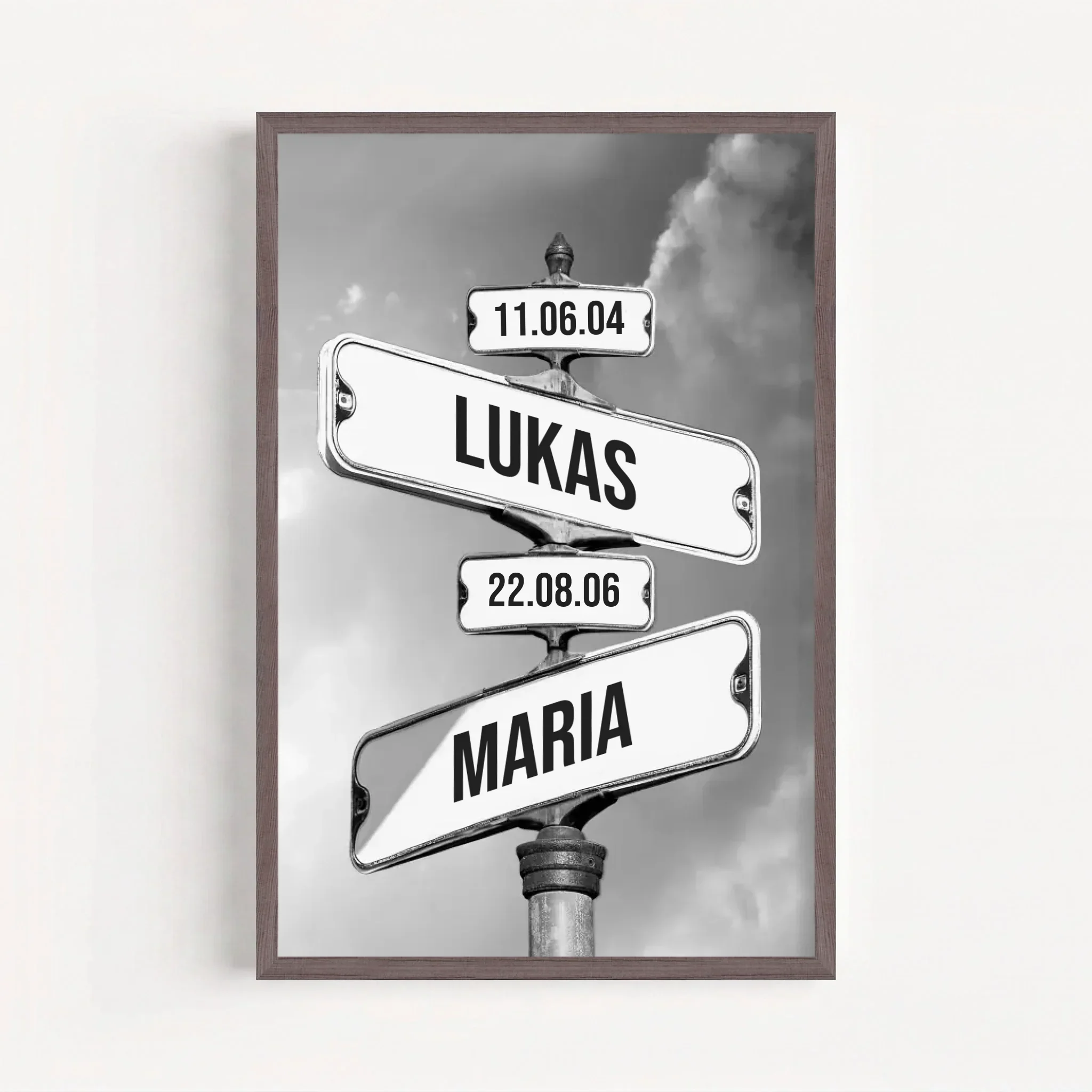 Personalisiertes Poster "Vintage Straßenschild mit Geburtsdatum der Kinder" - Image 12