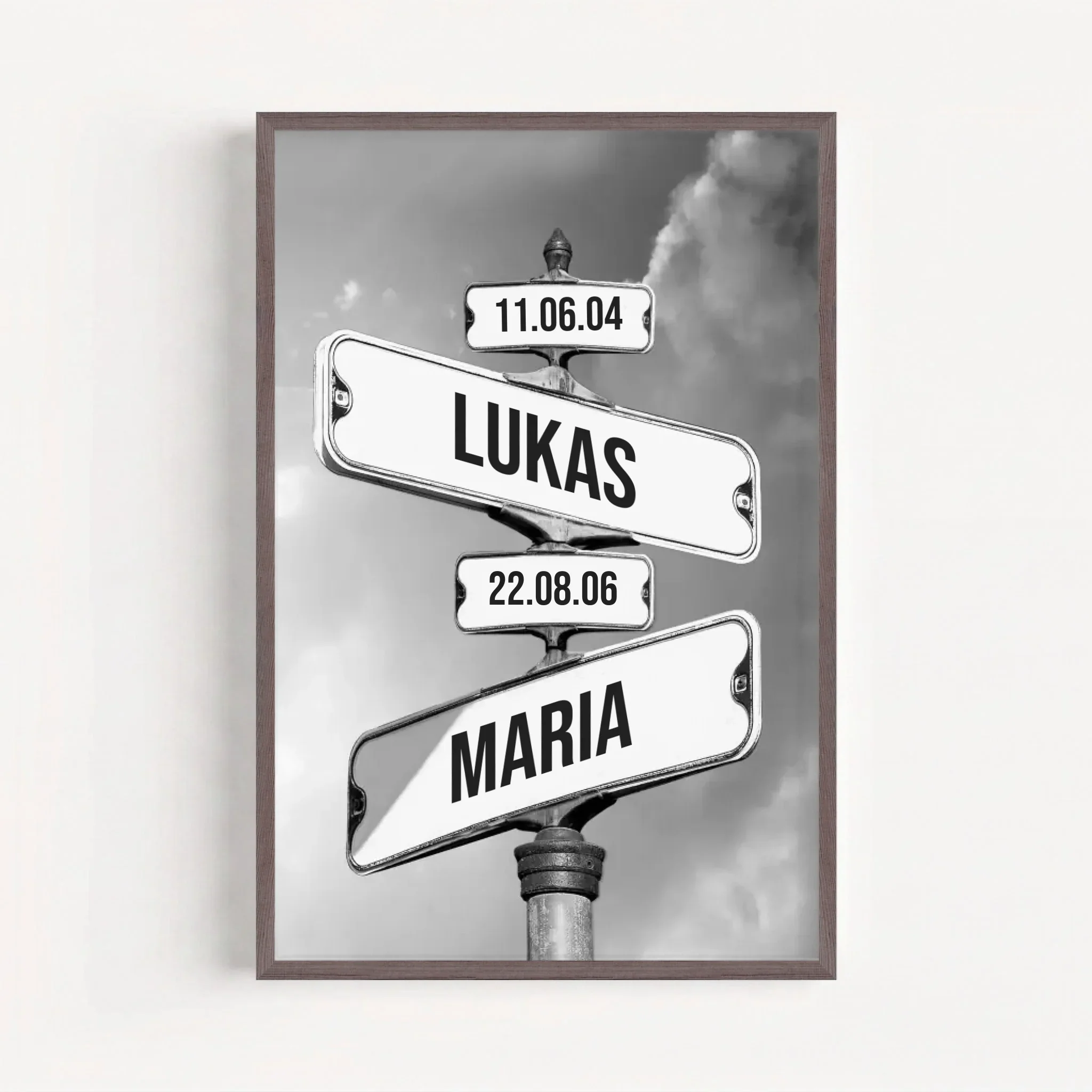 Personalisiertes Poster "Vintage Straßenschild mit Geburtsdatum der Kinder" - Image 13