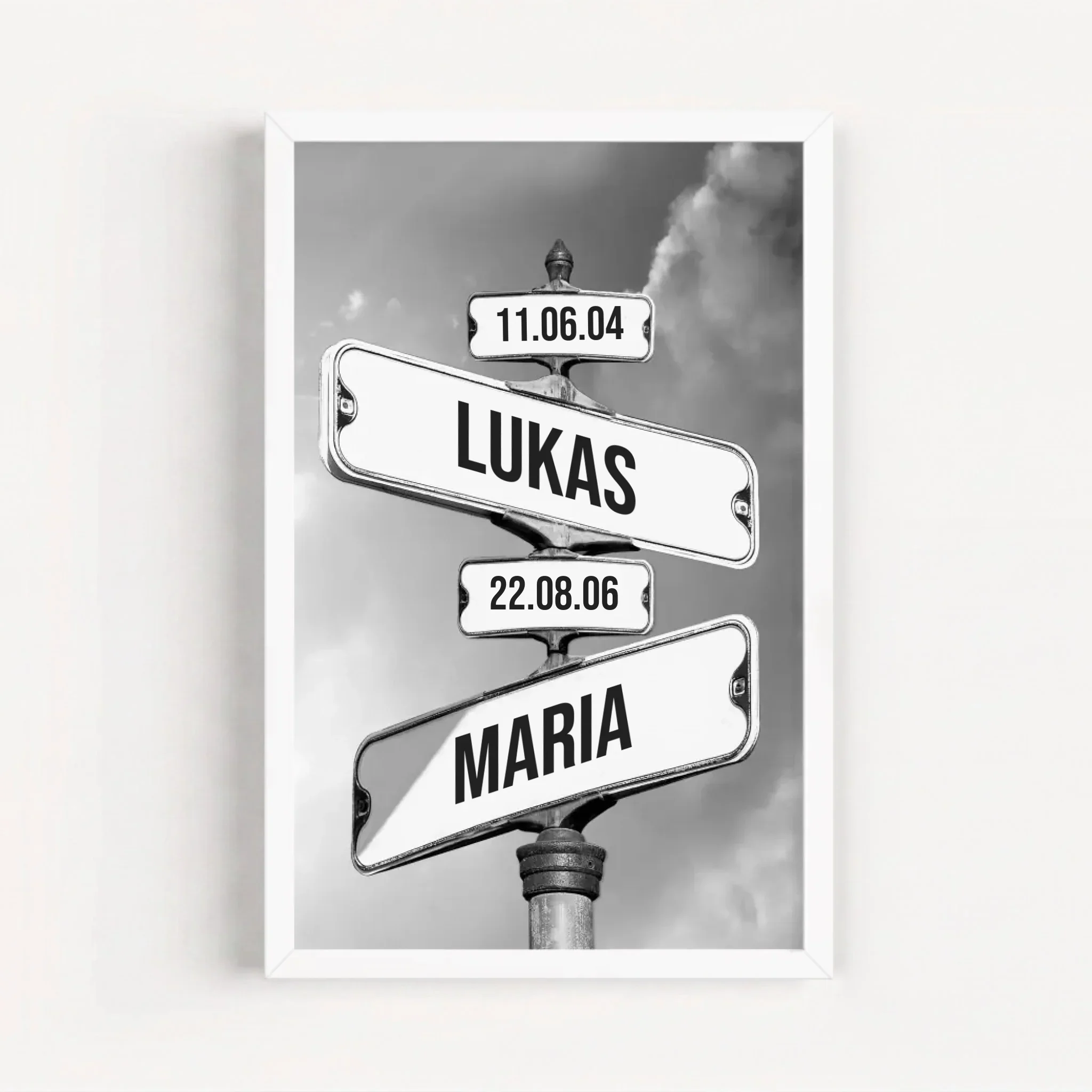 Personalisiertes Poster "Vintage Straßenschild mit Geburtsdatum der Kinder" - Image 14