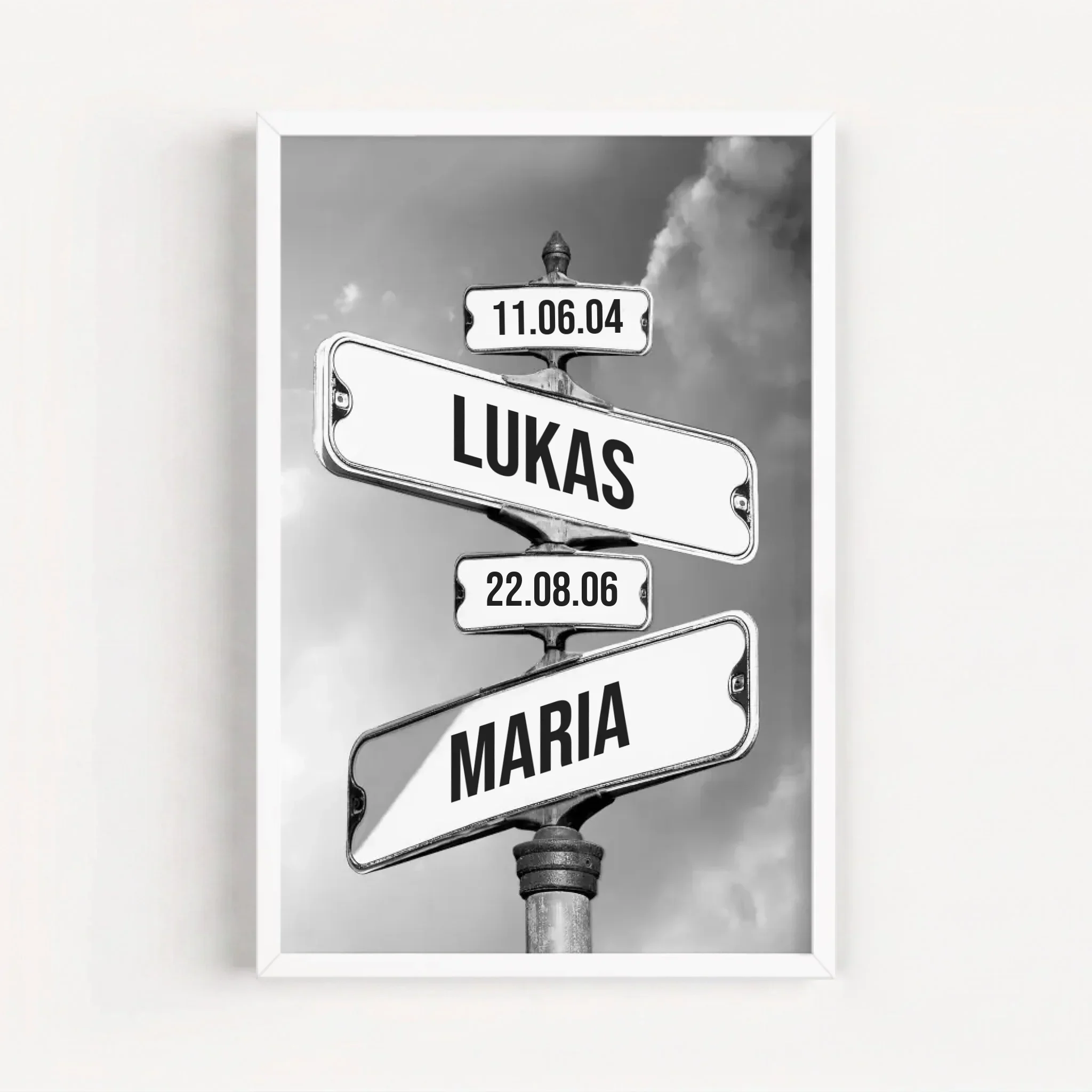 Personalisiertes Poster "Vintage Straßenschild mit Geburtsdatum der Kinder" - Image 15