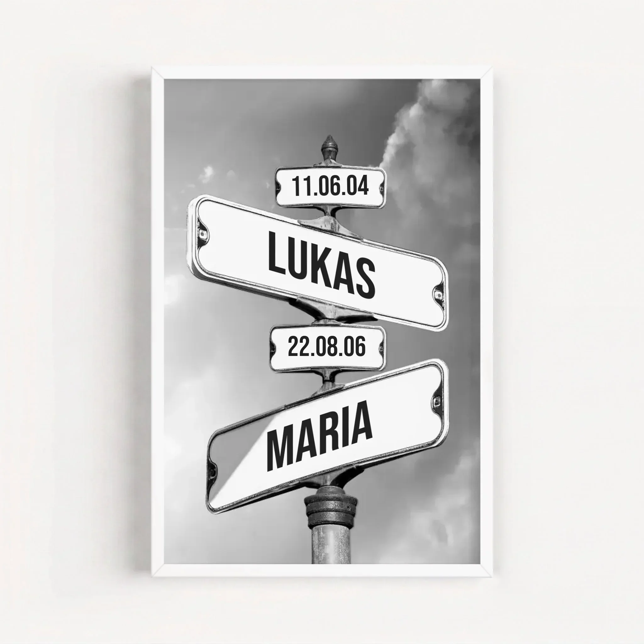 Personalisiertes Poster "Vintage Straßenschild mit Geburtsdatum der Kinder" - Image 16