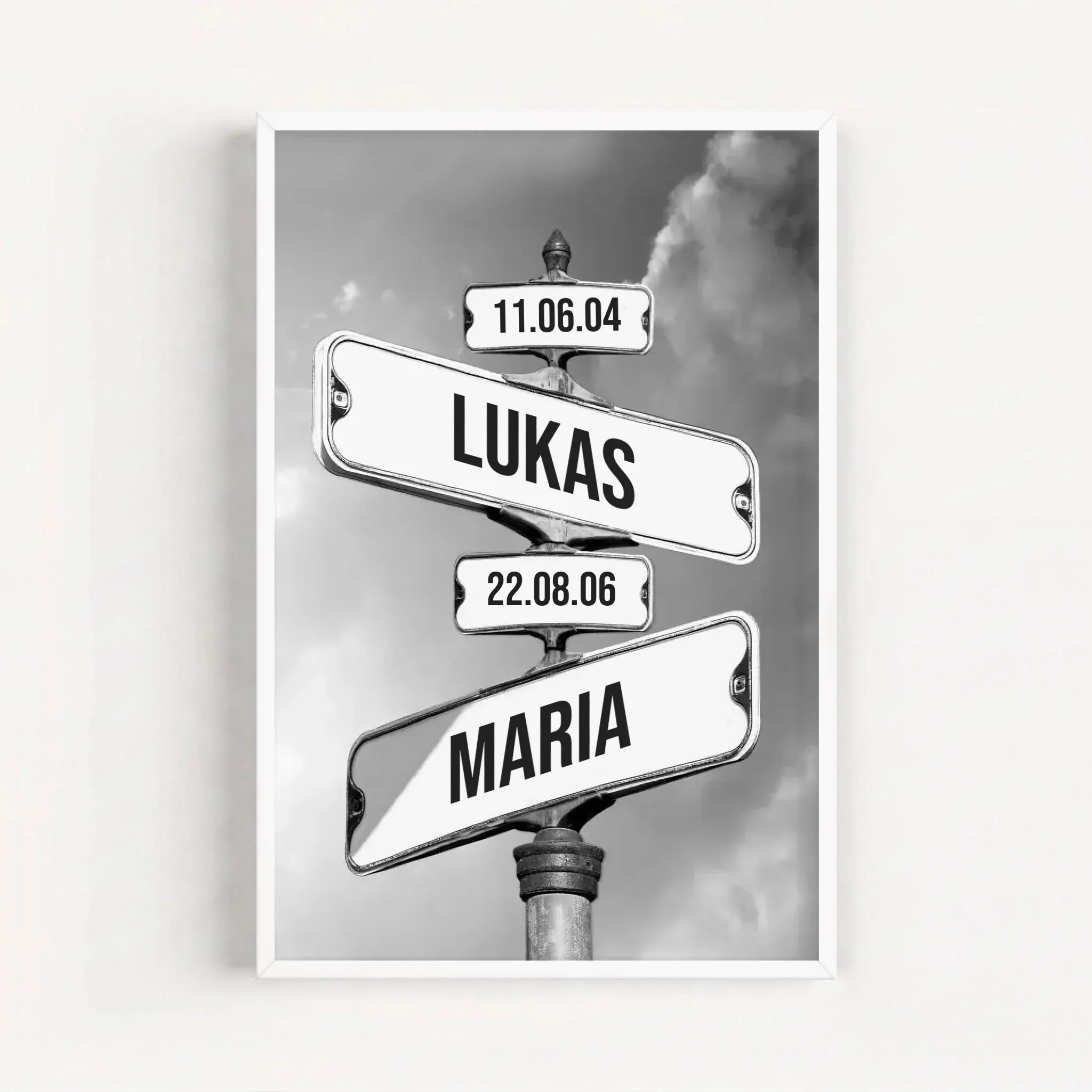 Personalisiertes Poster "Vintage Straßenschild mit Geburtsdatum der Kinder" - Image 17