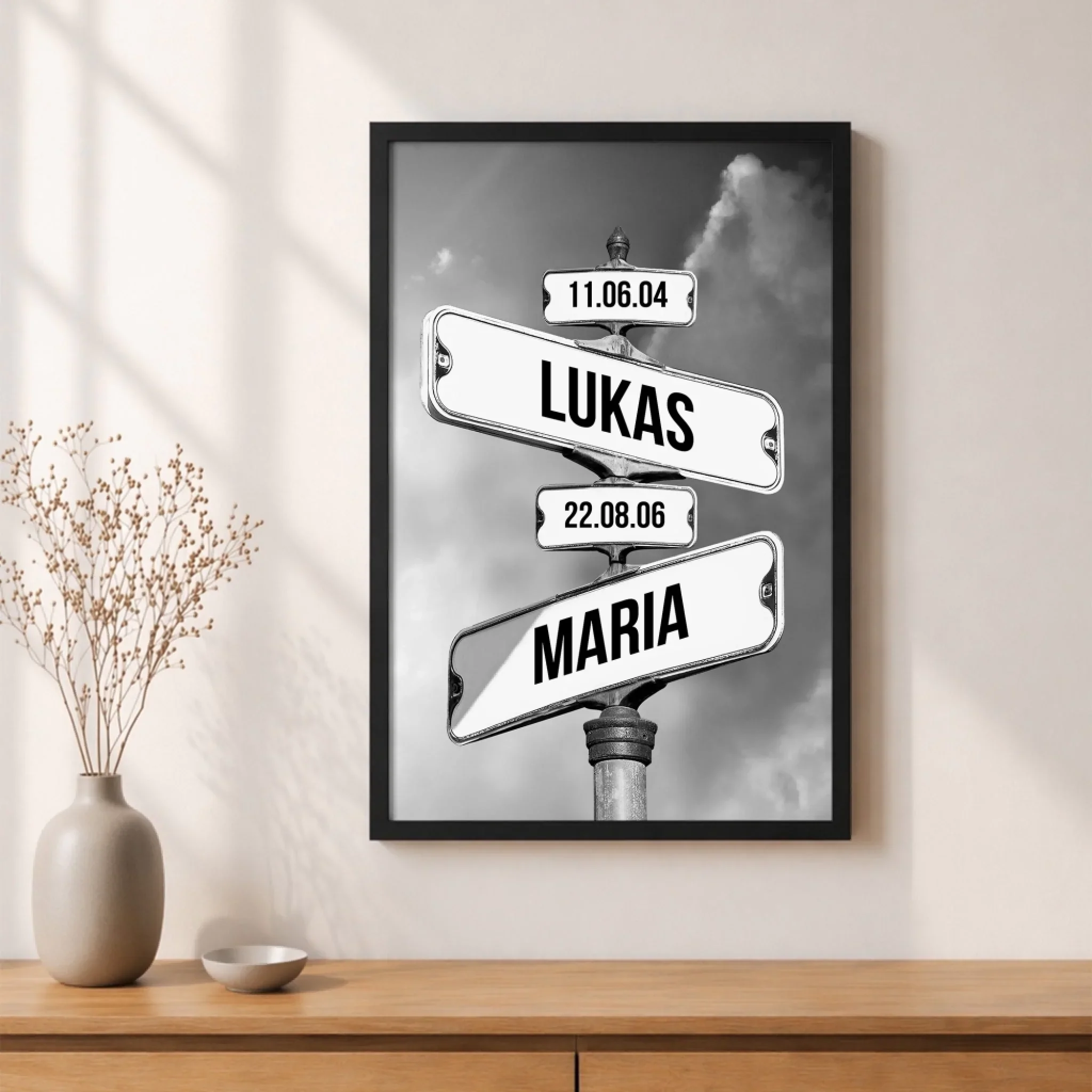 Personalisiertes Poster "Vintage Straßenschild mit Geburtsdatum der Kinder" - Image 5